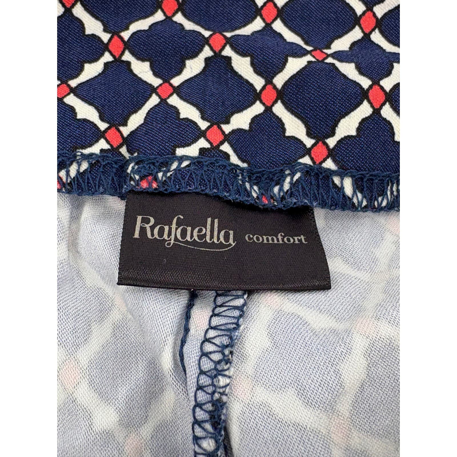 Rafaella Comfort Women's Shorts Size 8 Navy Blue White Red Geometric * - Thumbnail 3
