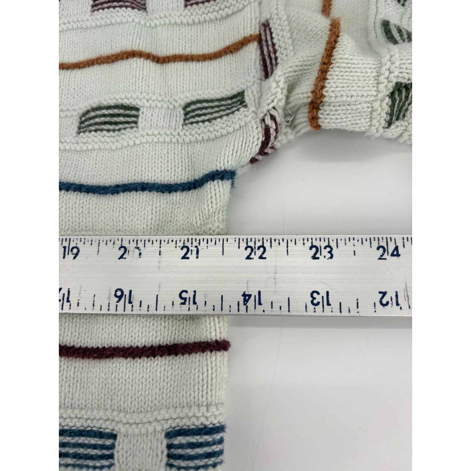 Vintage American Spirit Knit Sweater Striped Crew Neck Menswear, Casual Everyday - Thumbnail 3