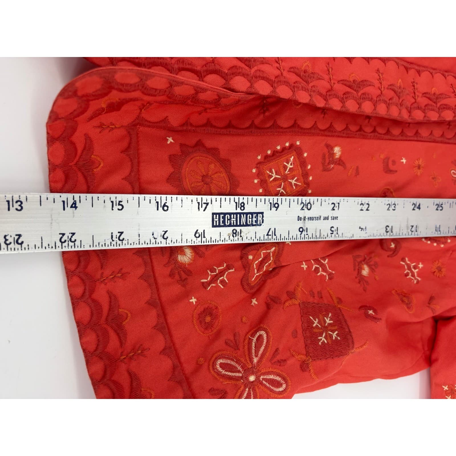 Coldwater Creek Women's Orange Floral Embroidered 3/4 Sleeve Button Front Jacket - Thumbnail 7