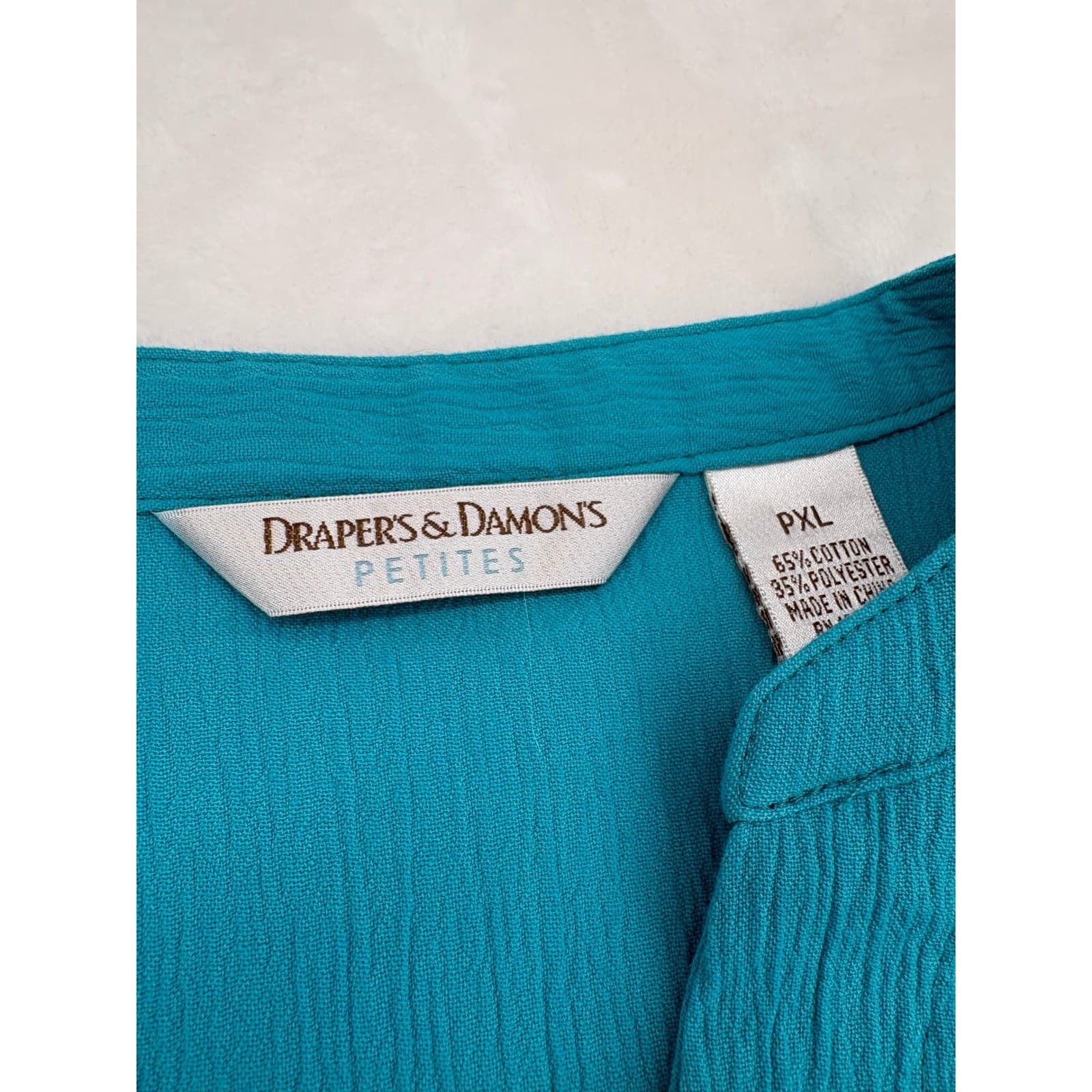 Drapers & Damons Button Up Womens PXL Shirts Pink Blue Teal Lot 3 Gauze Pockets - Thumbnail 3