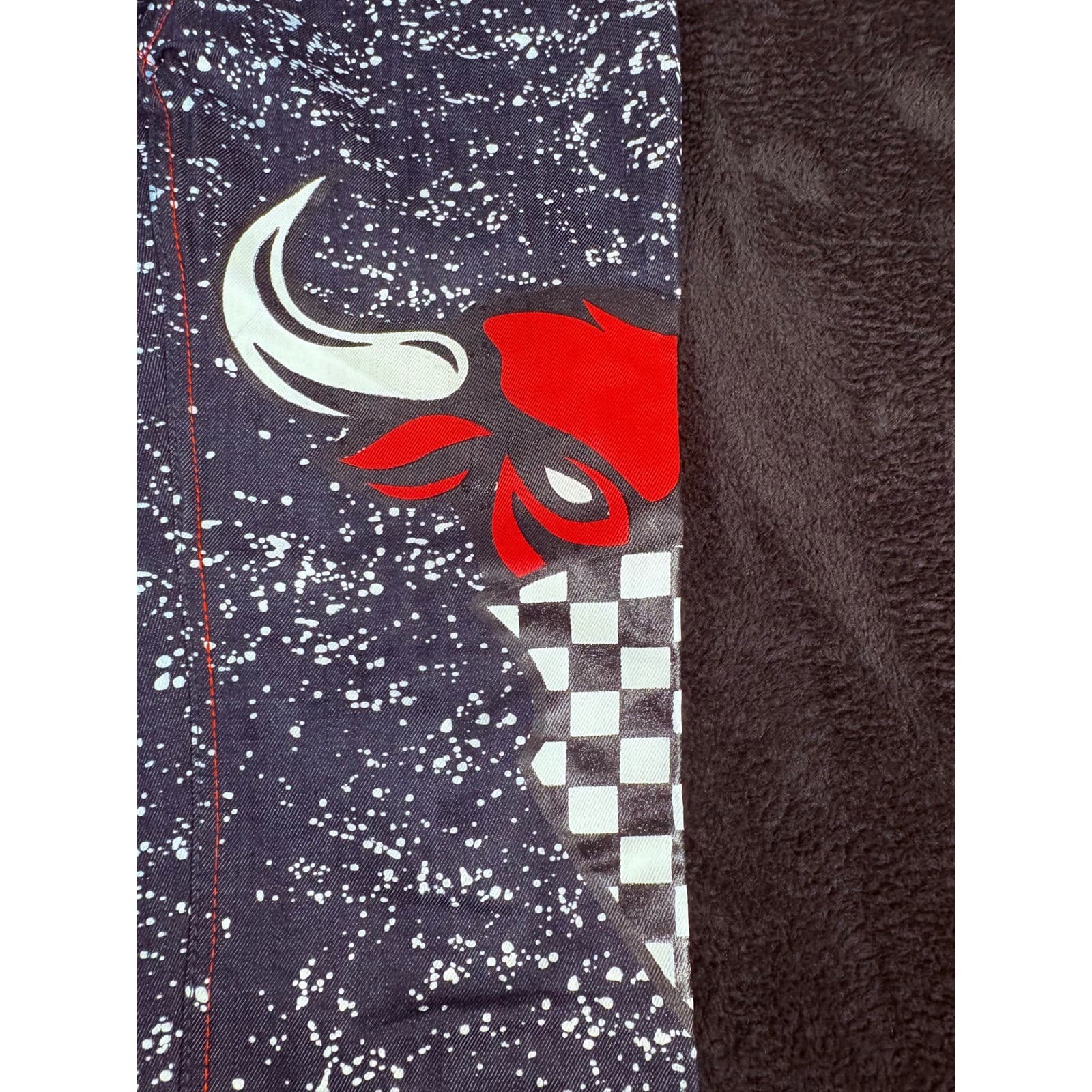 Diamond Stash Jeans 23 Jordan Graphic Print Denim Pants Red Bulls Racing Style - Thumbnail 8