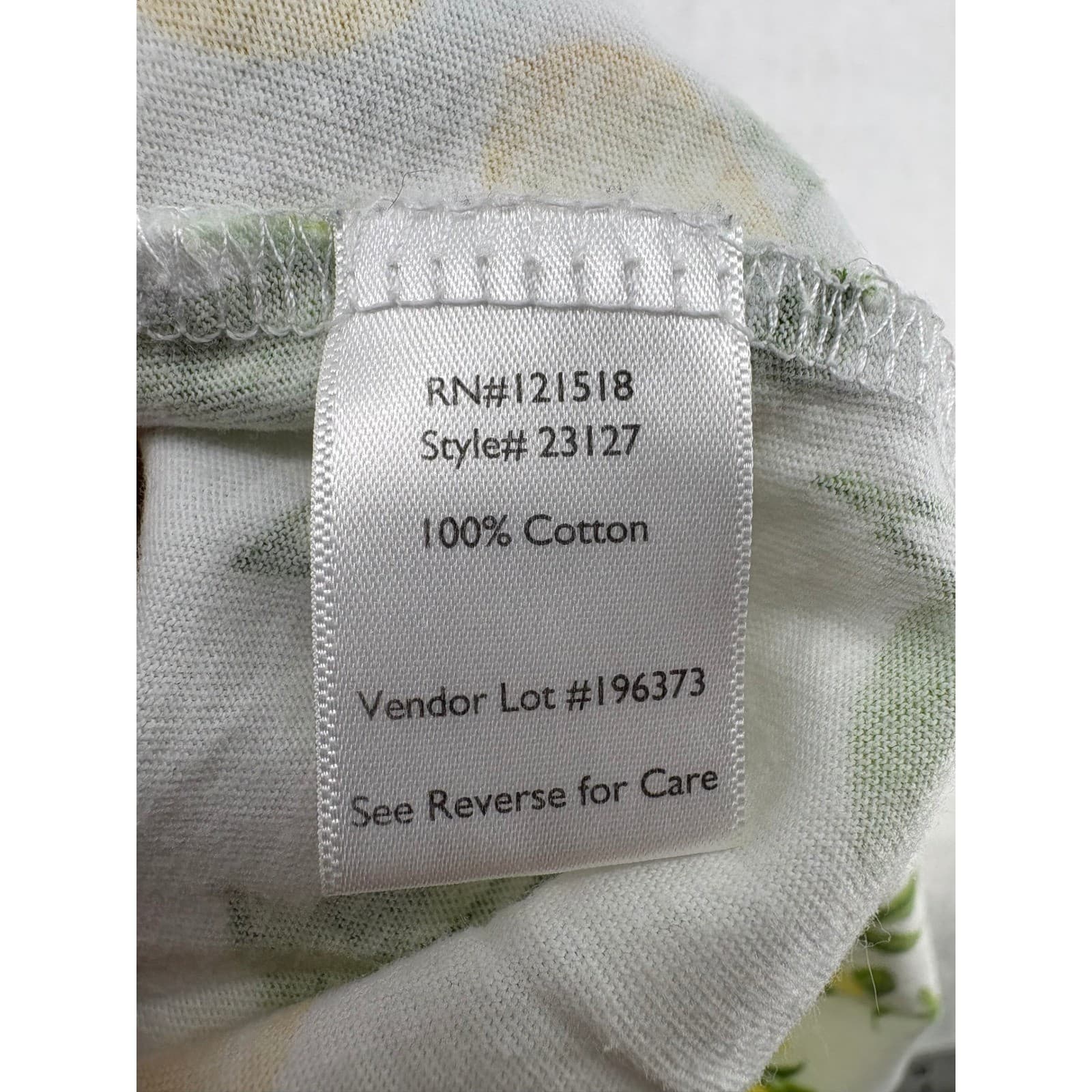 National Pajama Set Womens PXL Pajamas White Lemon Print Cotton Short Sleeve PXL - Thumbnail 8