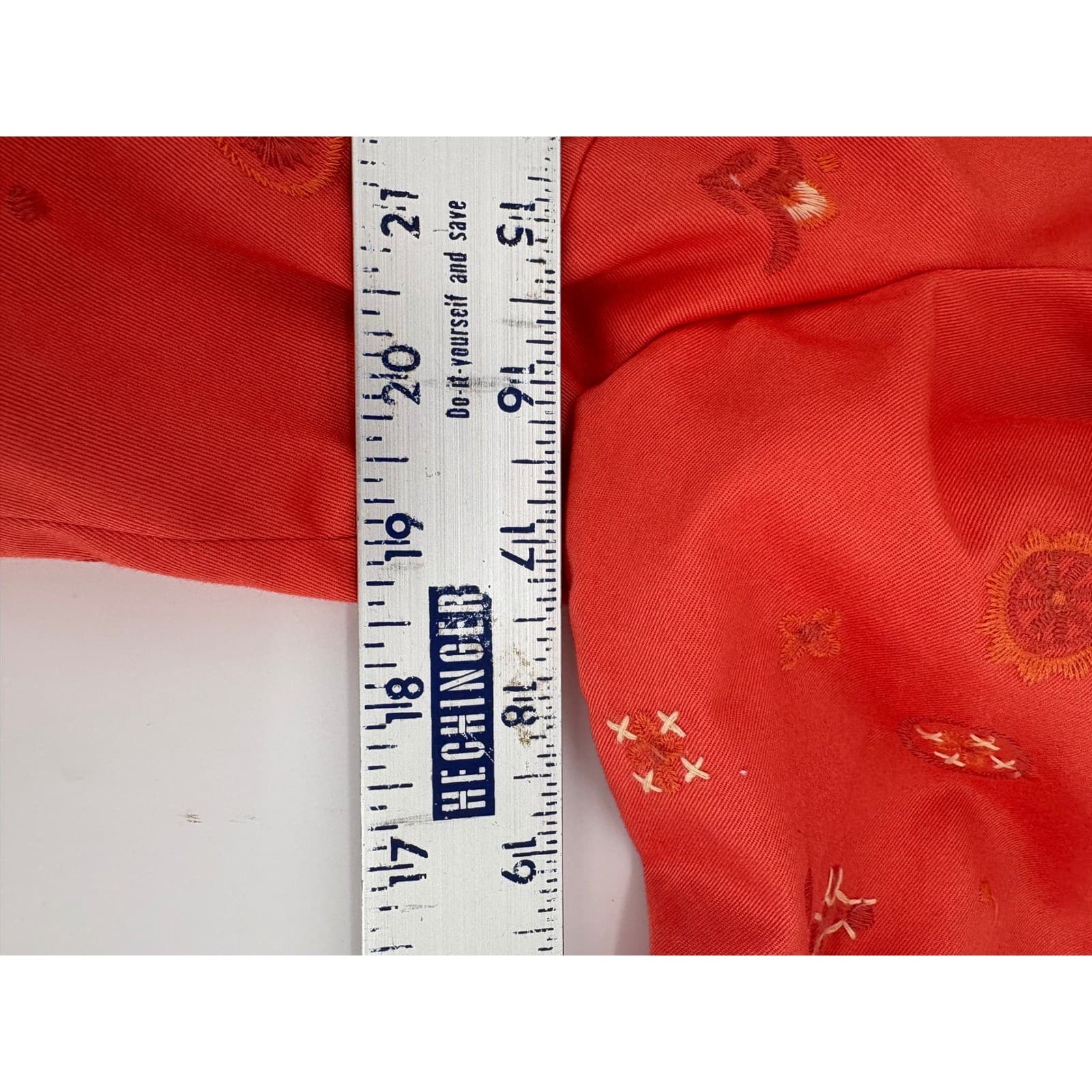 Coldwater Creek Women's Orange Floral Embroidered 3/4 Sleeve Button Front Jacket - Thumbnail 6