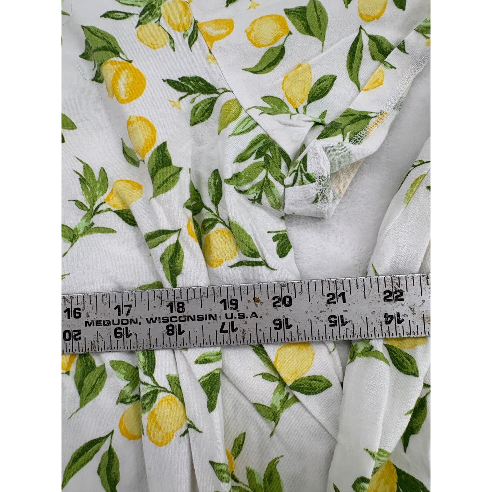 National Pajama Set Womens PXL Pajamas White Lemon Print Cotton Short Sleeve PXL - Thumbnail 4