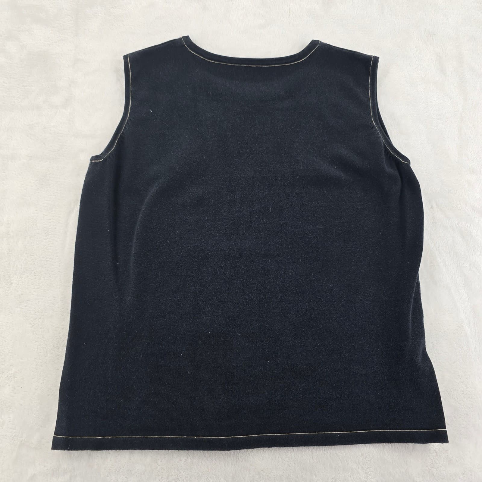 Hot Cotton Marc Ware 2pc Womens M Shirt Tank White Navy Blue Linen Blend - Thumbnail 8