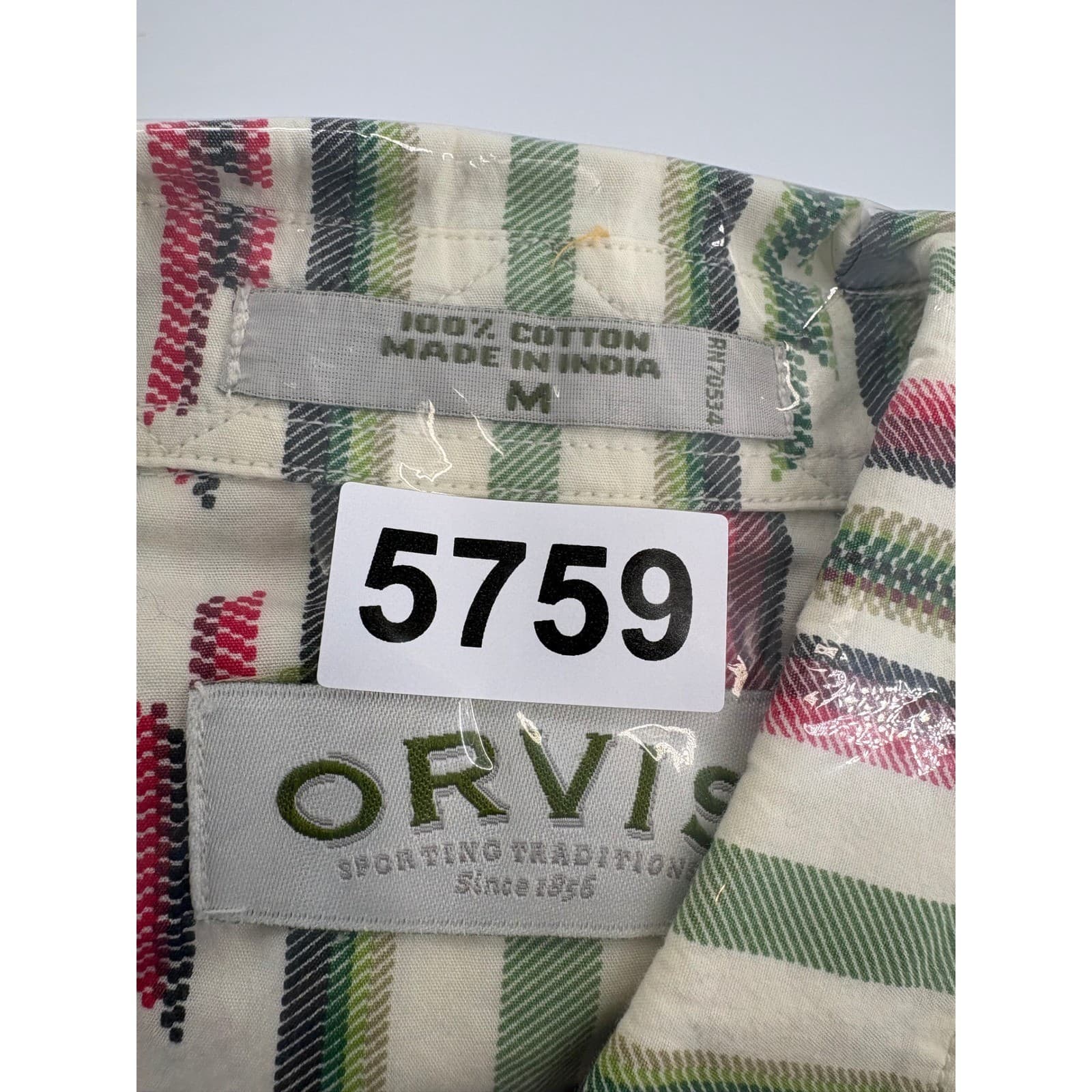 ORVIS Short Sleeve Button Up Shirt Size M Southwestern Stripe Print Cotton - Thumbnail 7