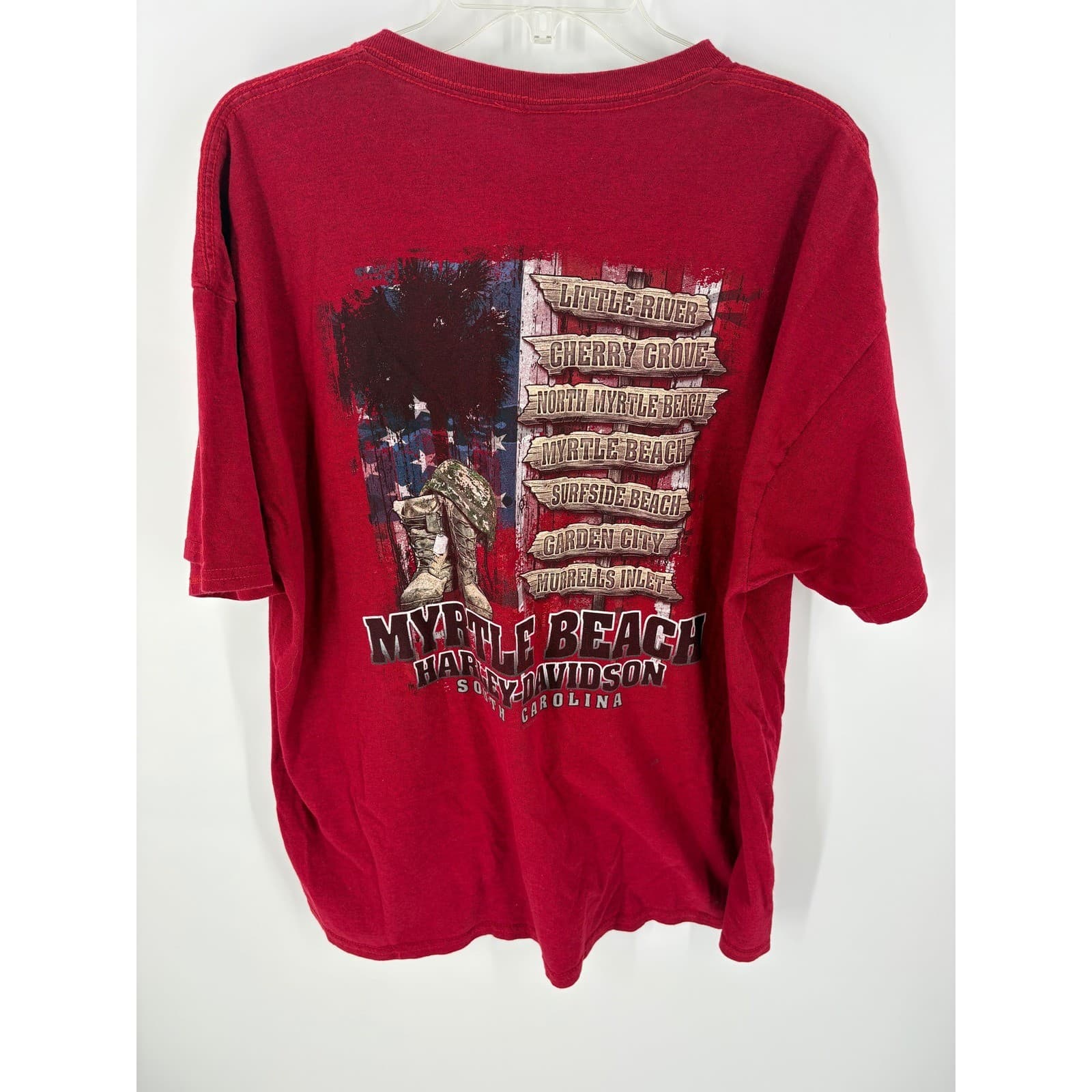 Harley Davidson Myrtle Beach South Carolina Graphic T Shirt Mens 2XL Red - Thumbnail 3
