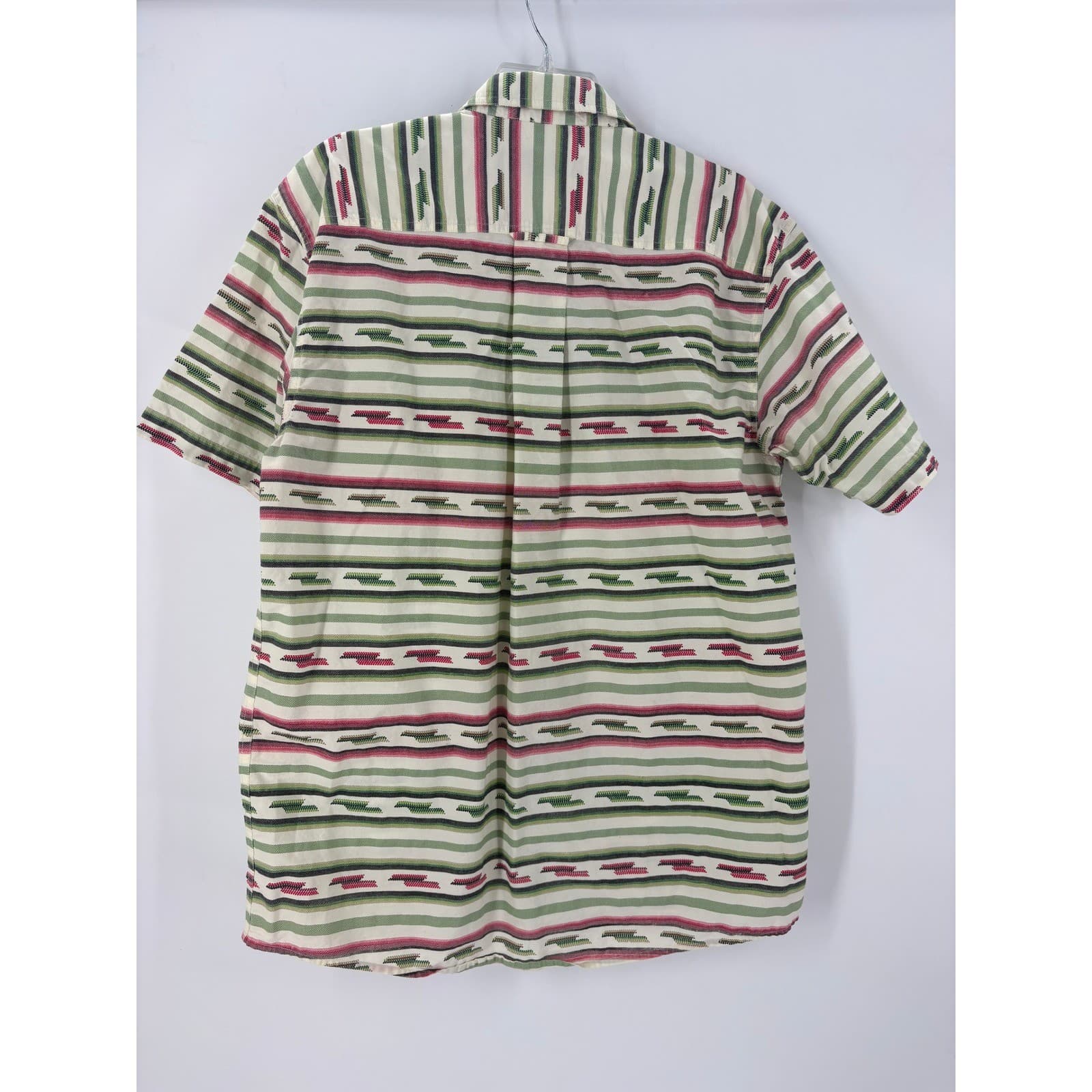 ORVIS Short Sleeve Button Up Shirt Size M Southwestern Stripe Print Cotton - Thumbnail 4