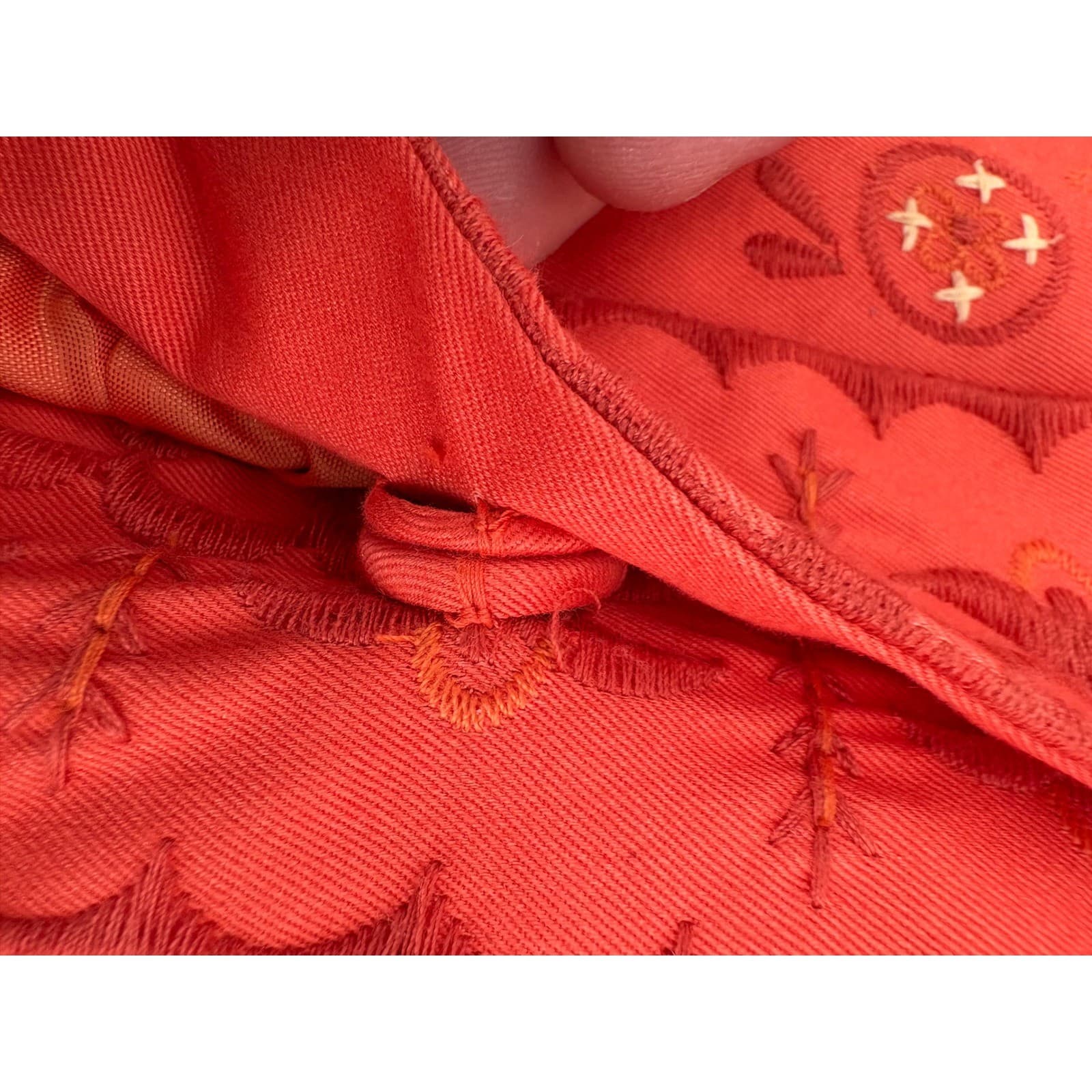 Coldwater Creek Women's Orange Floral Embroidered 3/4 Sleeve Button Front Jacket - Thumbnail 9