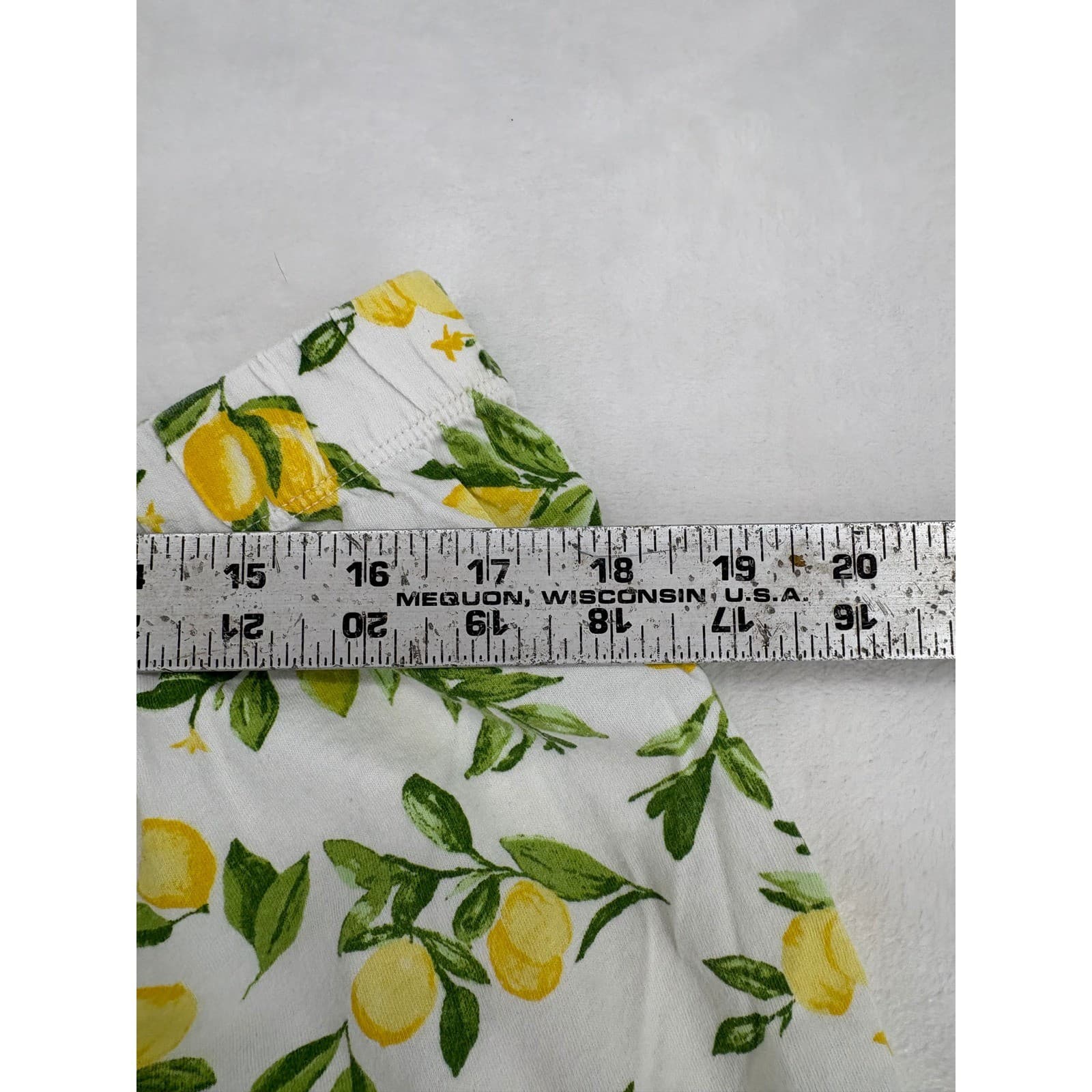 National Pajama Set Womens PXL Pajamas White Lemon Print Cotton Short Sleeve PXL - Thumbnail 6