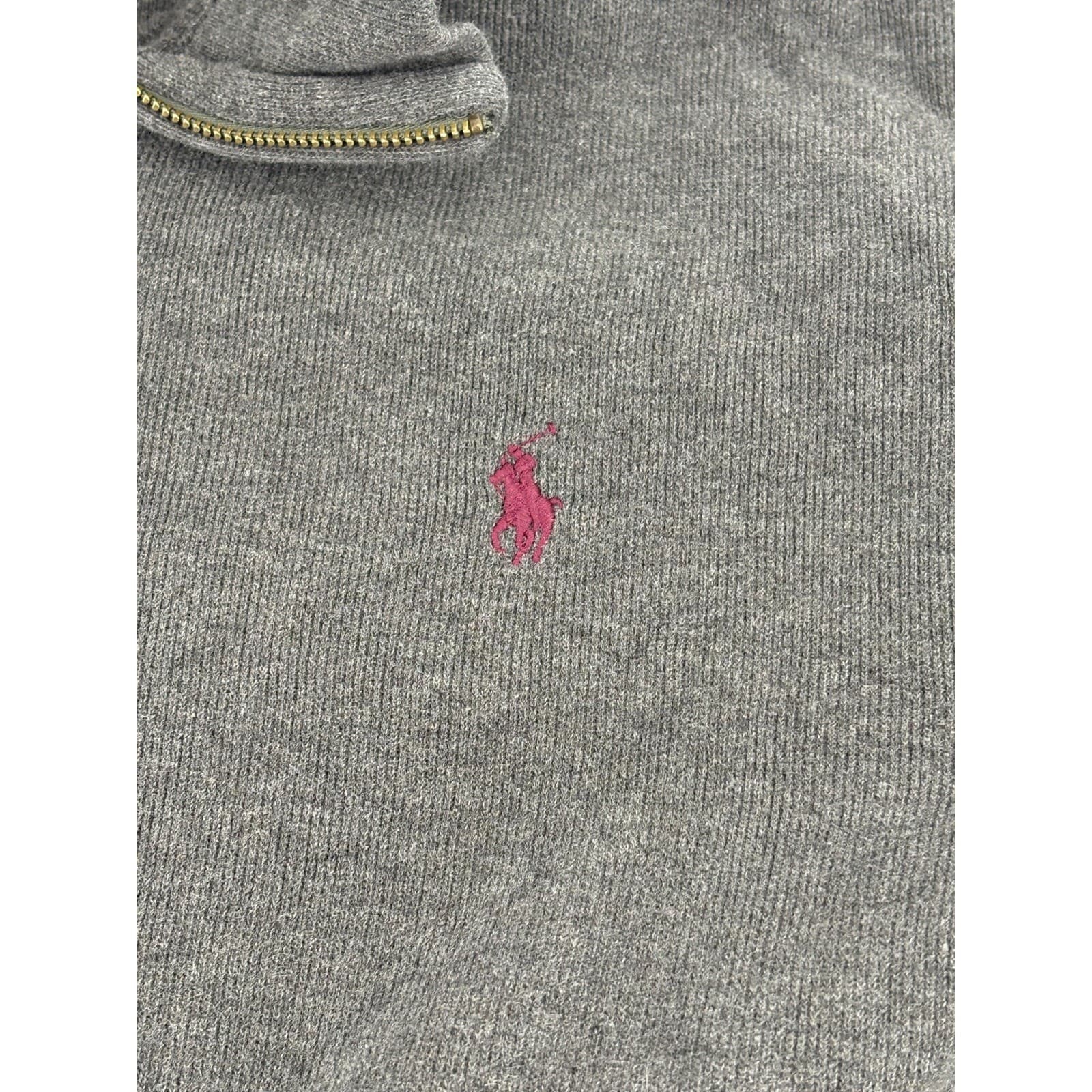 Polo Ralph Lauren XXL Mens Gray 1/4 Zip Long Sleeve Pullover Sweatshirt - Thumbnail 4