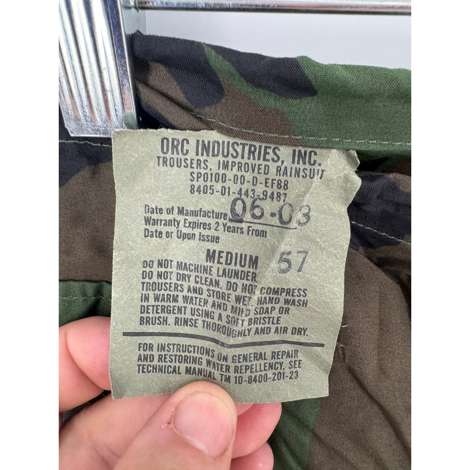 ORC Industries Improved Rainsuit Trousers Camo Military Tactical Medium - Thumbnail 2