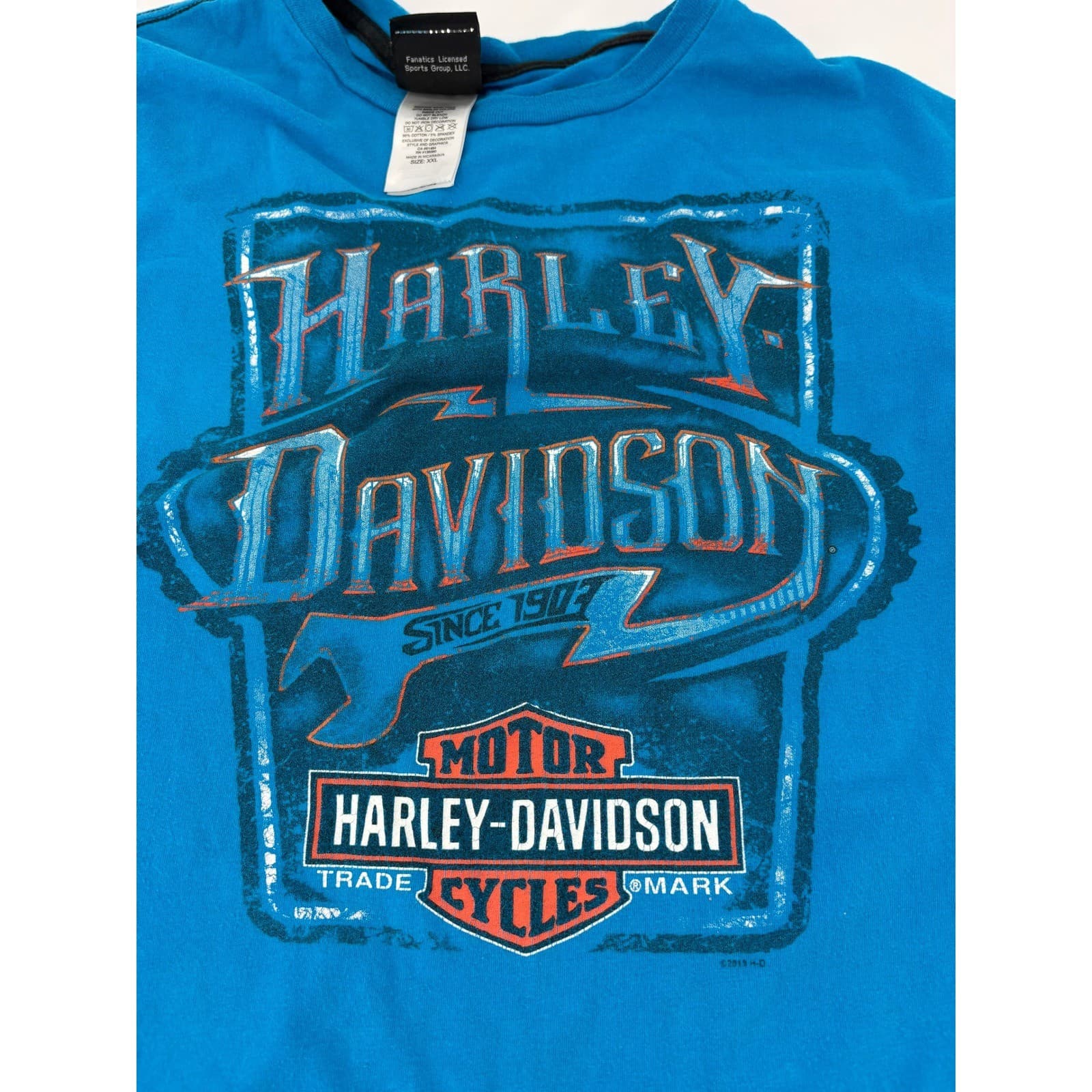 Harley Davidson T Shirt Men's XX Large Blue Cox Double Eagle Pinehurst NC Tee - Thumbnail 10