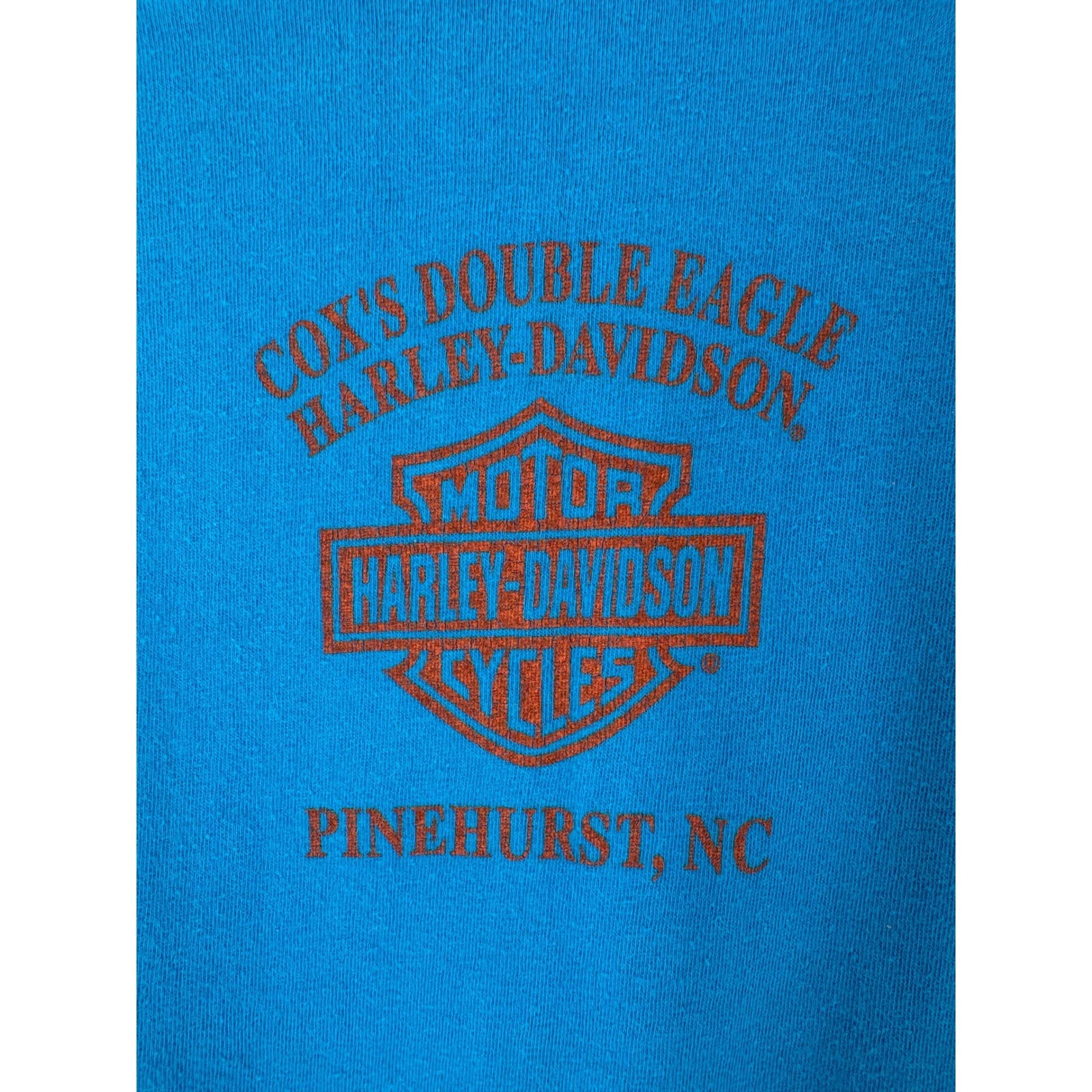 Harley Davidson T Shirt Men's XX Large Blue Cox Double Eagle Pinehurst NC Tee - Thumbnail 5