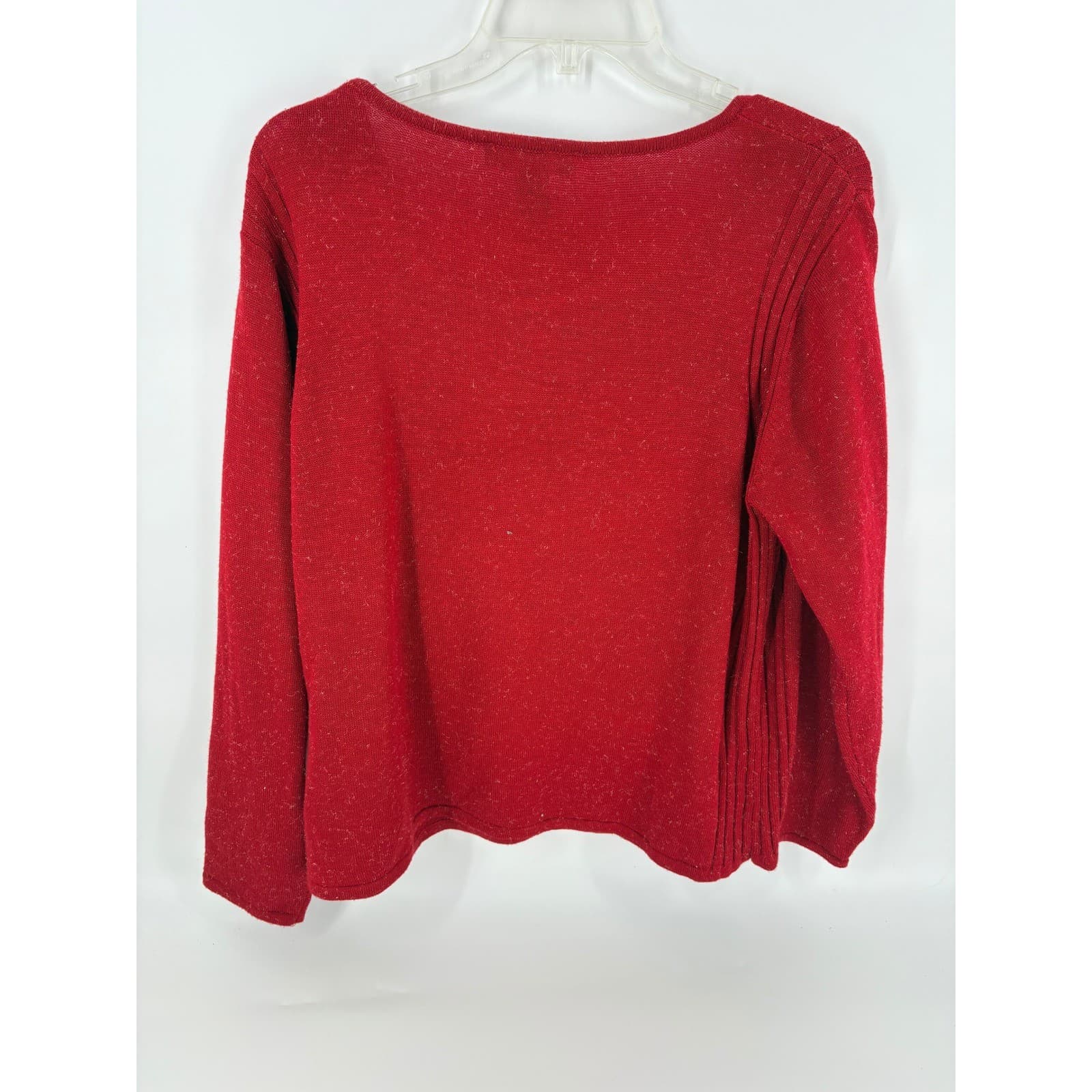 Evan Picone Woman Red Knit Sweater Long Sleeve Scoop Neck 2X Plus Size - Thumbnail 3
