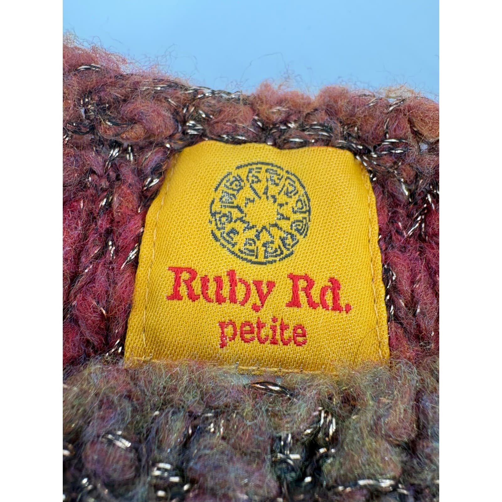 Ruby Rd Petite Womens Sweater Textured Knit Sparkle Stripes Pullover PL - Thumbnail 5