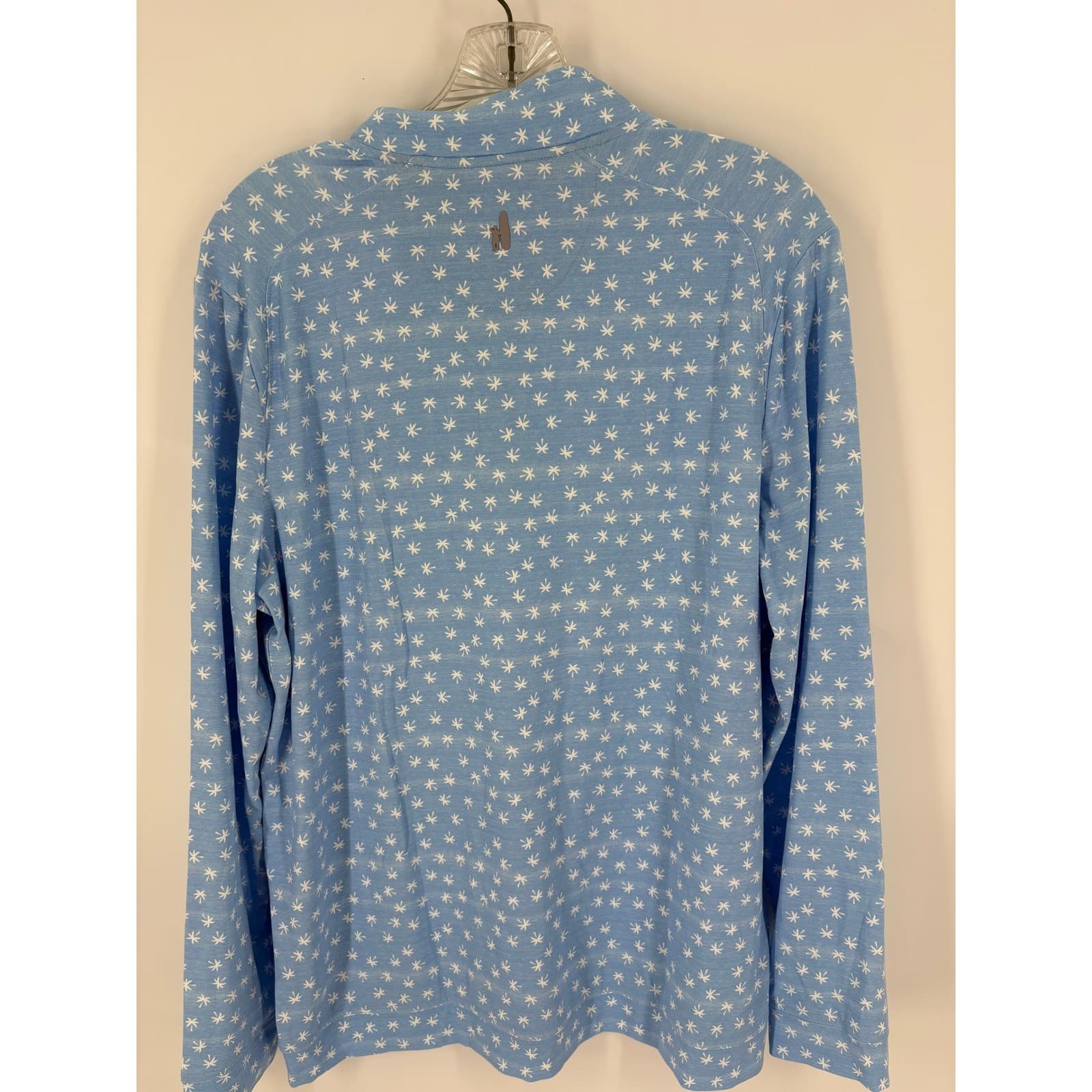 Johnnie O Womens Long Sleeve Quarter Zip Golf Pullover Shirt Blue Print Size 16 - Thumbnail 3