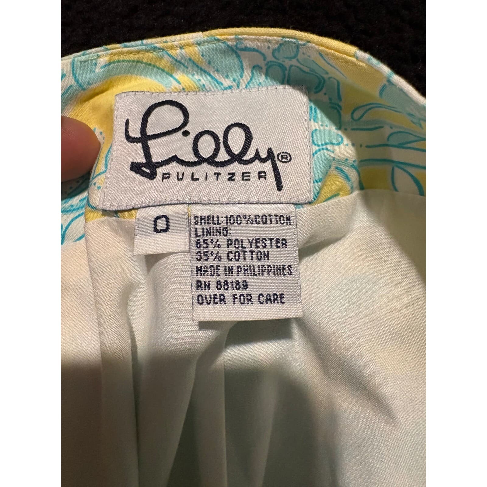 Lilly Pulitzer Skirt 0 Yellow Aqua Safari Animal Print Cotton Jungle Lined - Thumbnail 3
