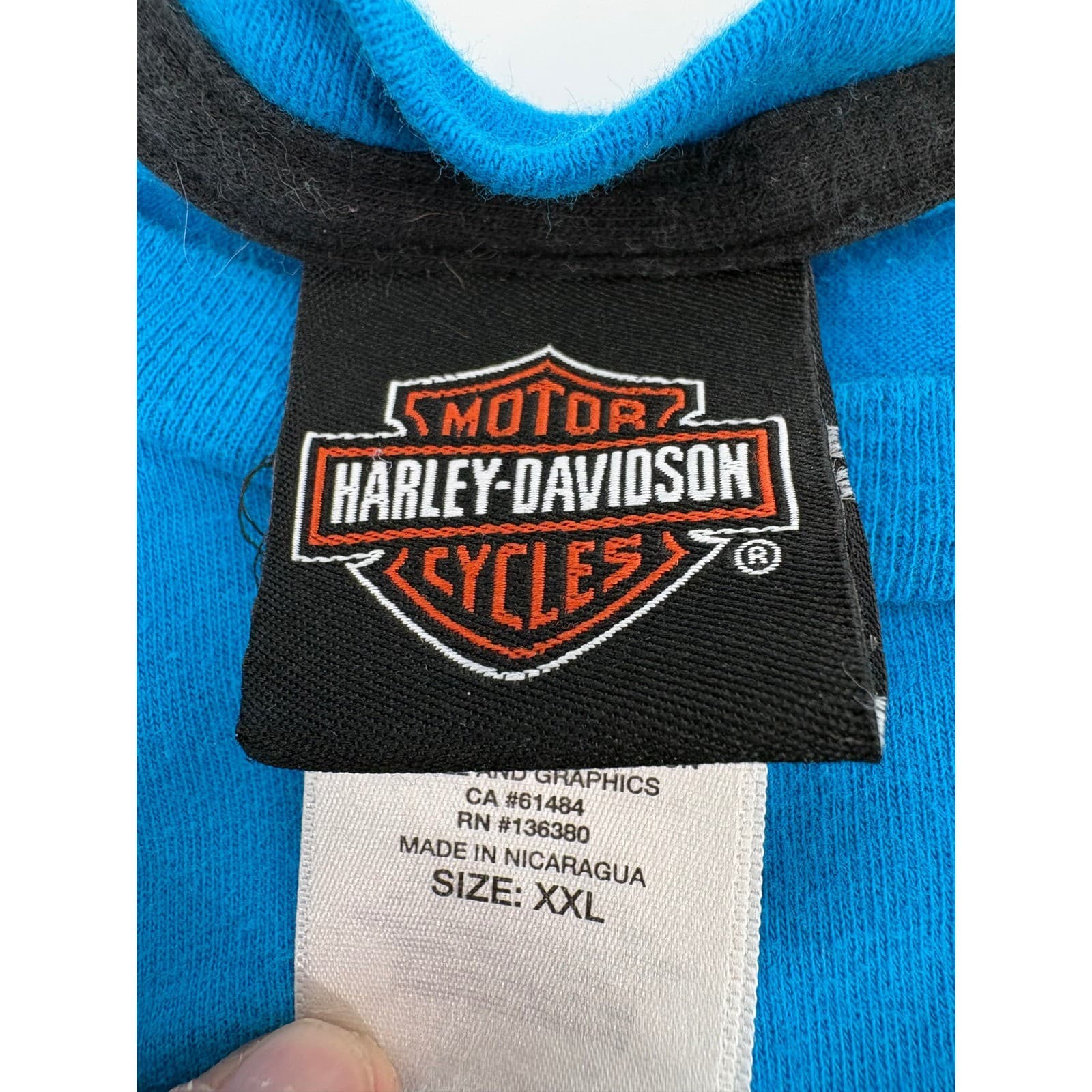 Harley Davidson T Shirt Men's XX Large Blue Cox Double Eagle Pinehurst NC Tee - Thumbnail 8