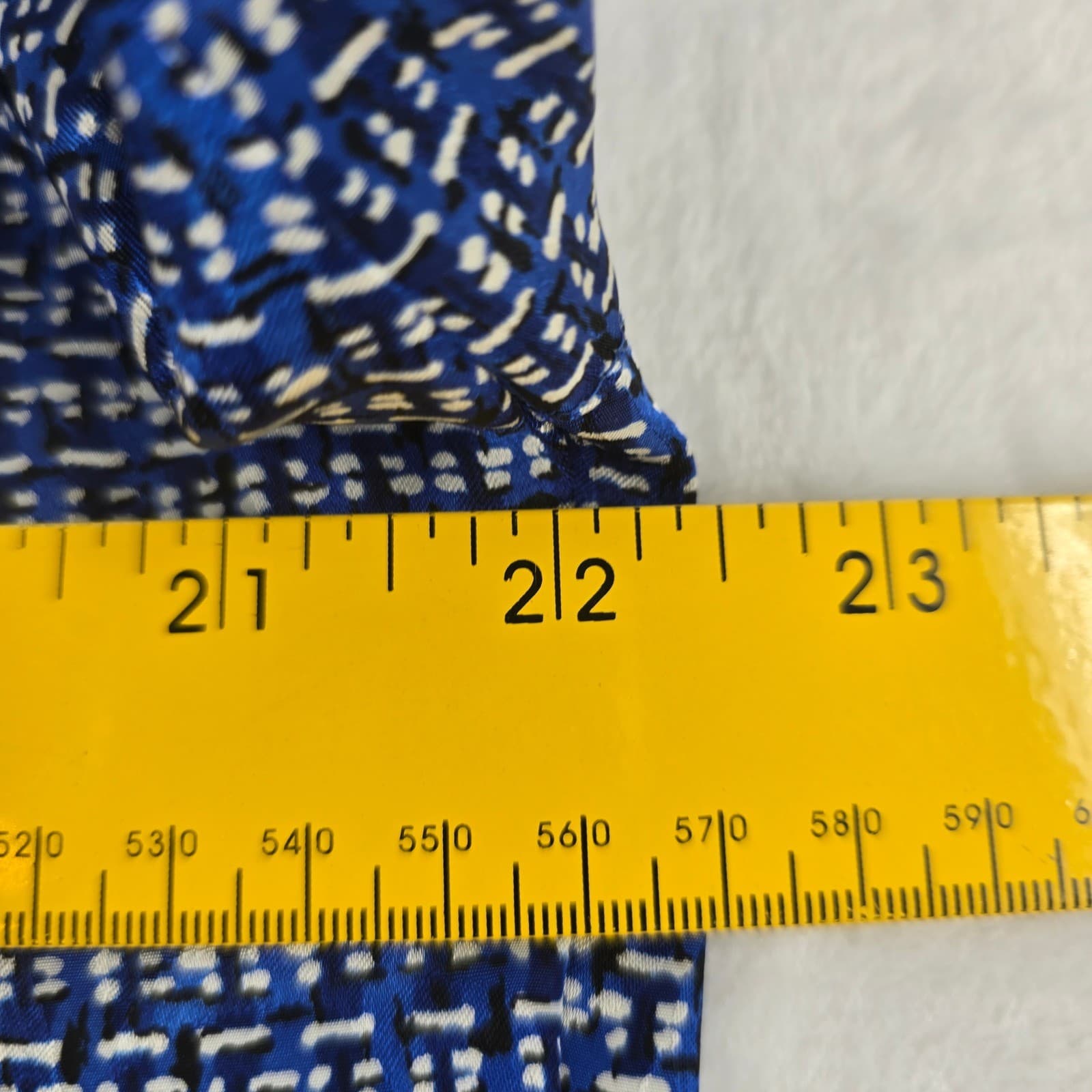 Spitalnick & Co Blouse Womens 12 Button Front Blue Geometric Long Sleeve Top - Thumbnail 4