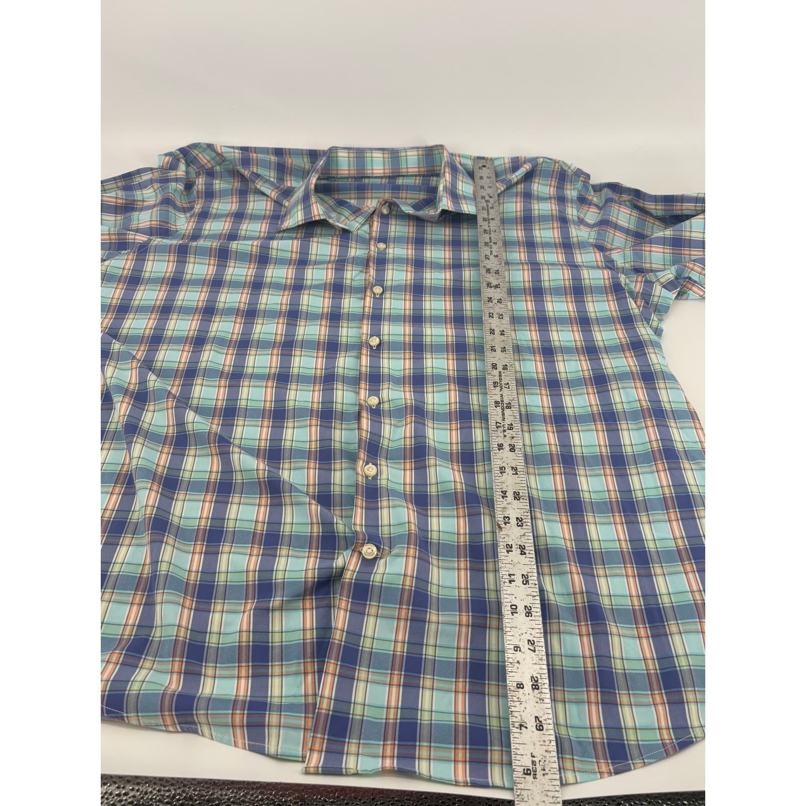 Peter Millar Summer Comfort XXL Plaid Button Down Long Sleeve Shirt - Thumbnail 6