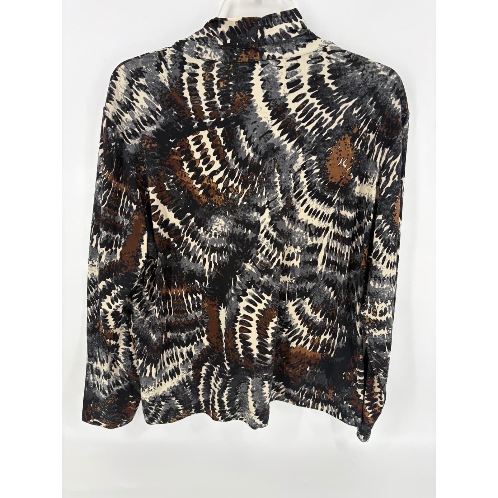 Nikki Women's Tie Neck Long Sleeve Blouse Top Animal Print XL Extra Large - Thumbnail 2