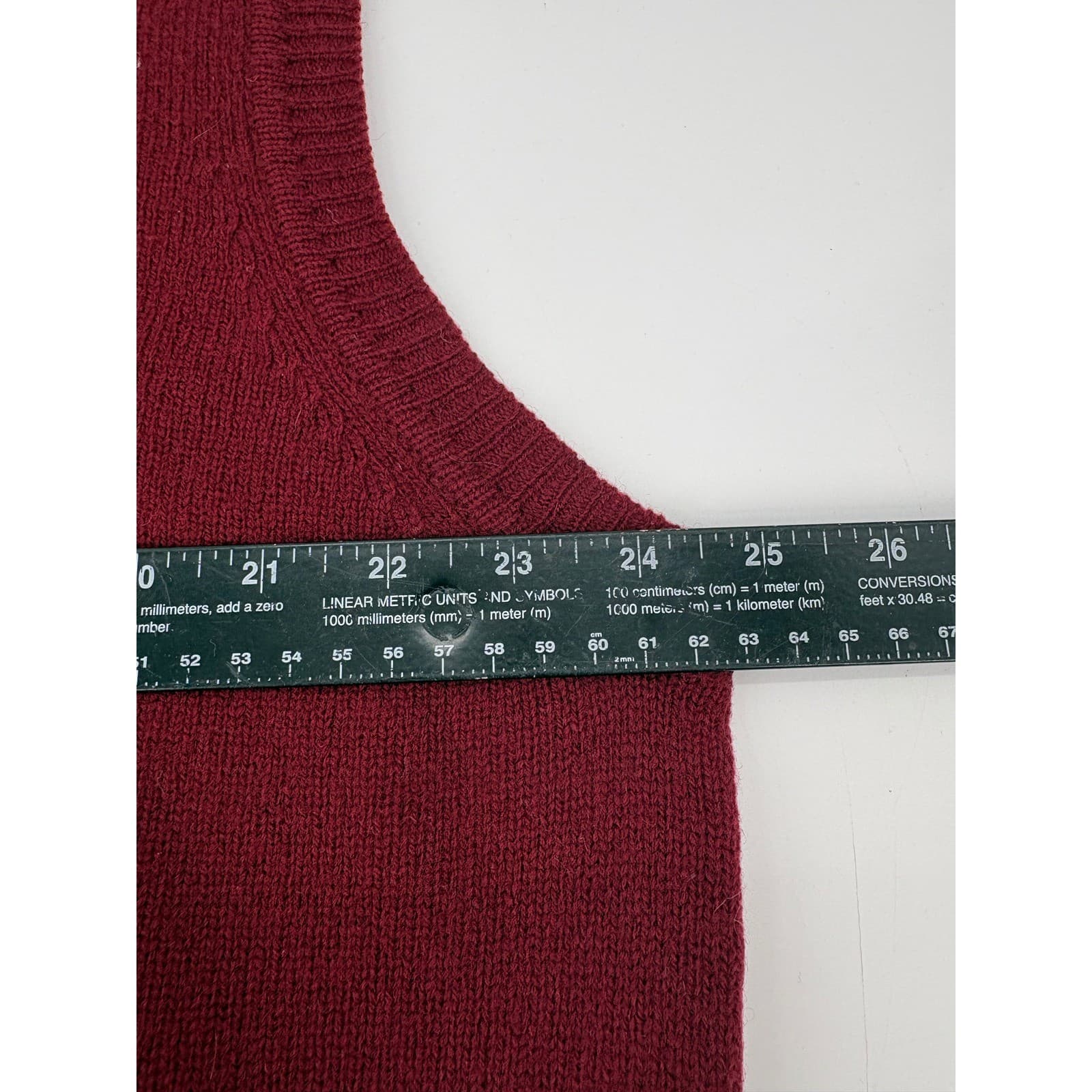 Brooks Brothers Mens V Neck Sweater Vest Burgundy Lambswool XL - Thumbnail 5