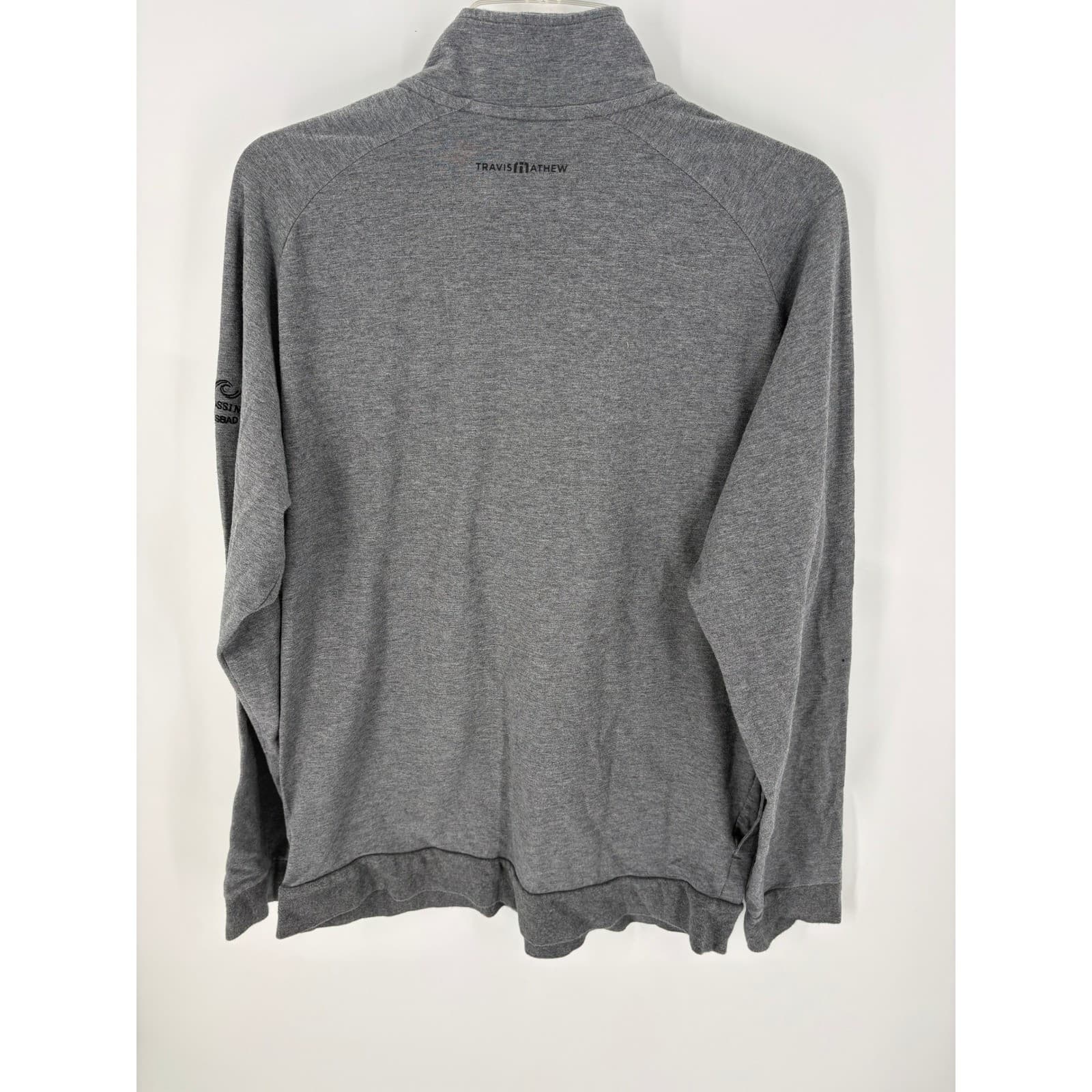 Travis Mathew Mens Gray Quarter Zip Pullover The Crossings Carlsbad Size L - Thumbnail 3