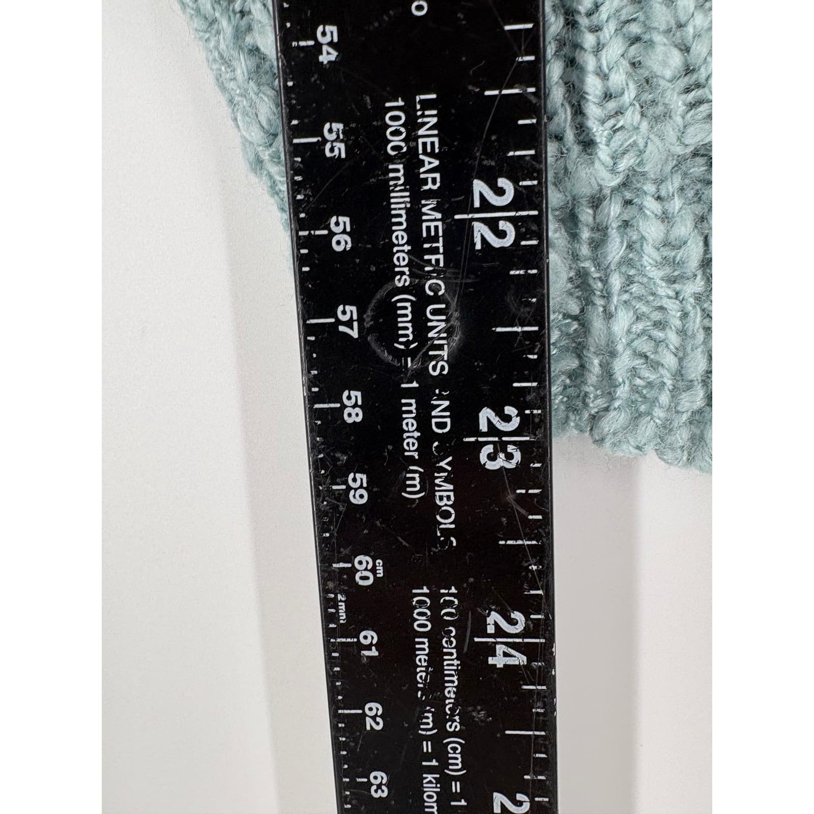 COS COB Teal Cable Knit V Neck Sleeveless Sweater Vest Women's Size S - Thumbnail 3