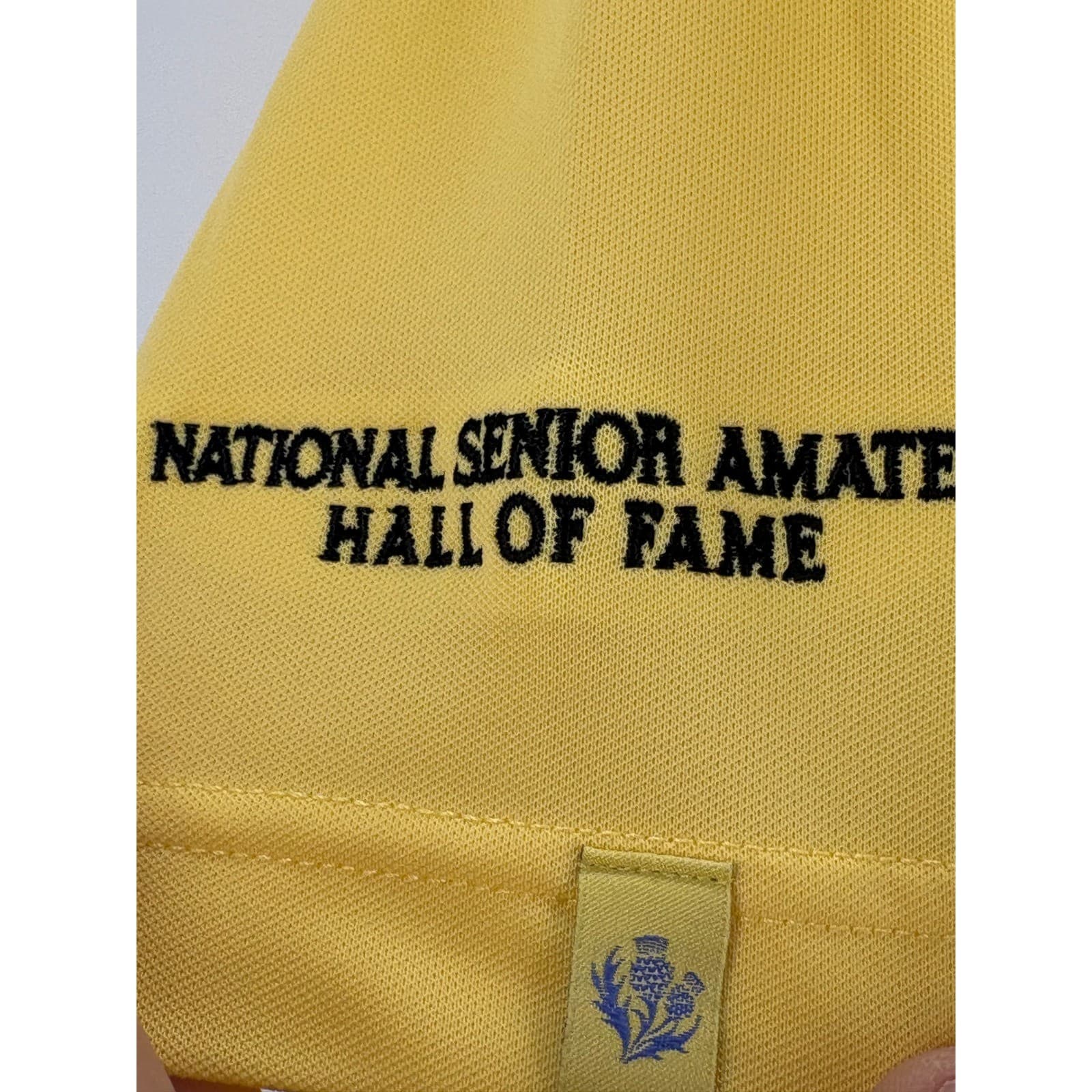 Donald Ross Sport Polo Mens L Shirt Yellow National Senior Amateur Hall of Fame - Thumbnail 4