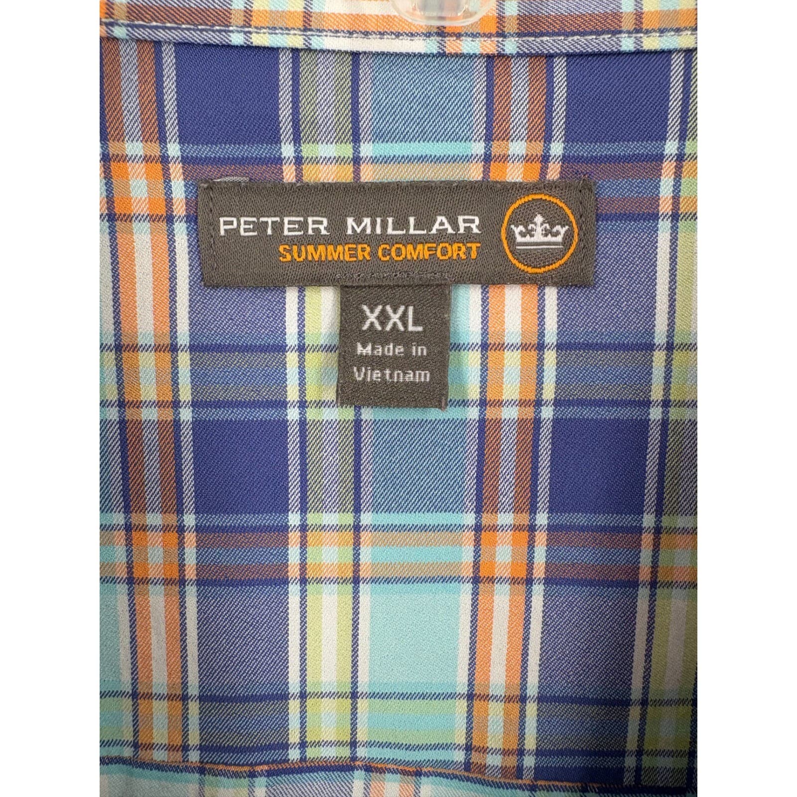 Peter Millar Summer Comfort XXL Plaid Button Down Long Sleeve Shirt - Thumbnail 2
