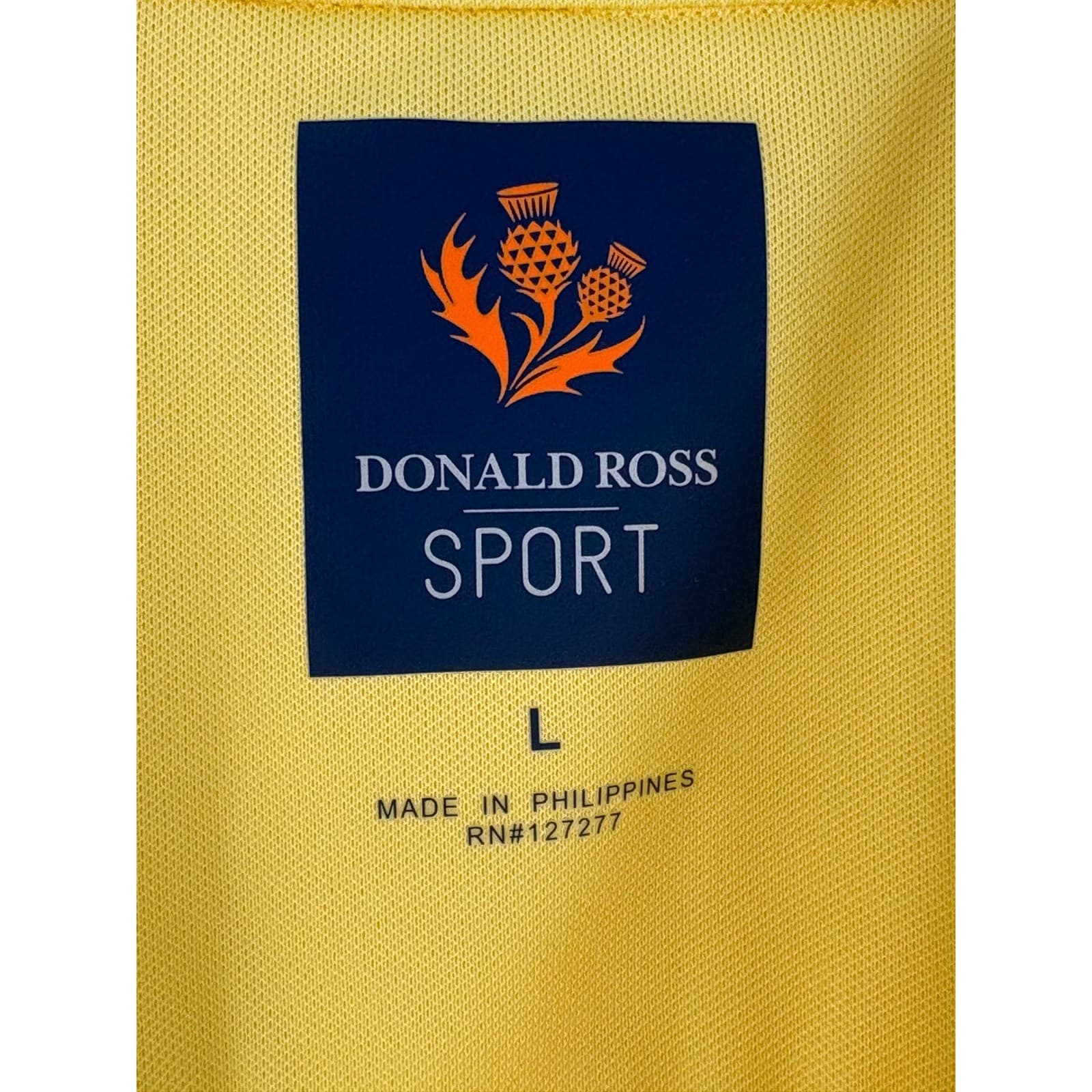 Donald Ross Sport Polo Mens L Shirt Yellow National Senior Amateur Hall of Fame - Thumbnail 2
