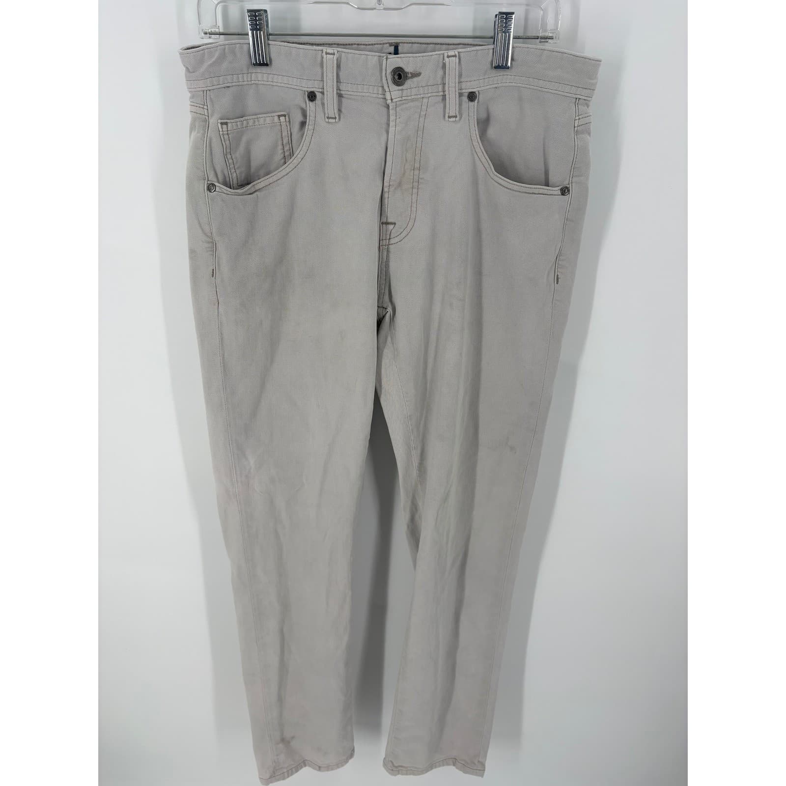 Johnnie-O Men's Light Gray Casual Relaxed Fit Chinos Pants Size 32x29 - Thumbnail 2