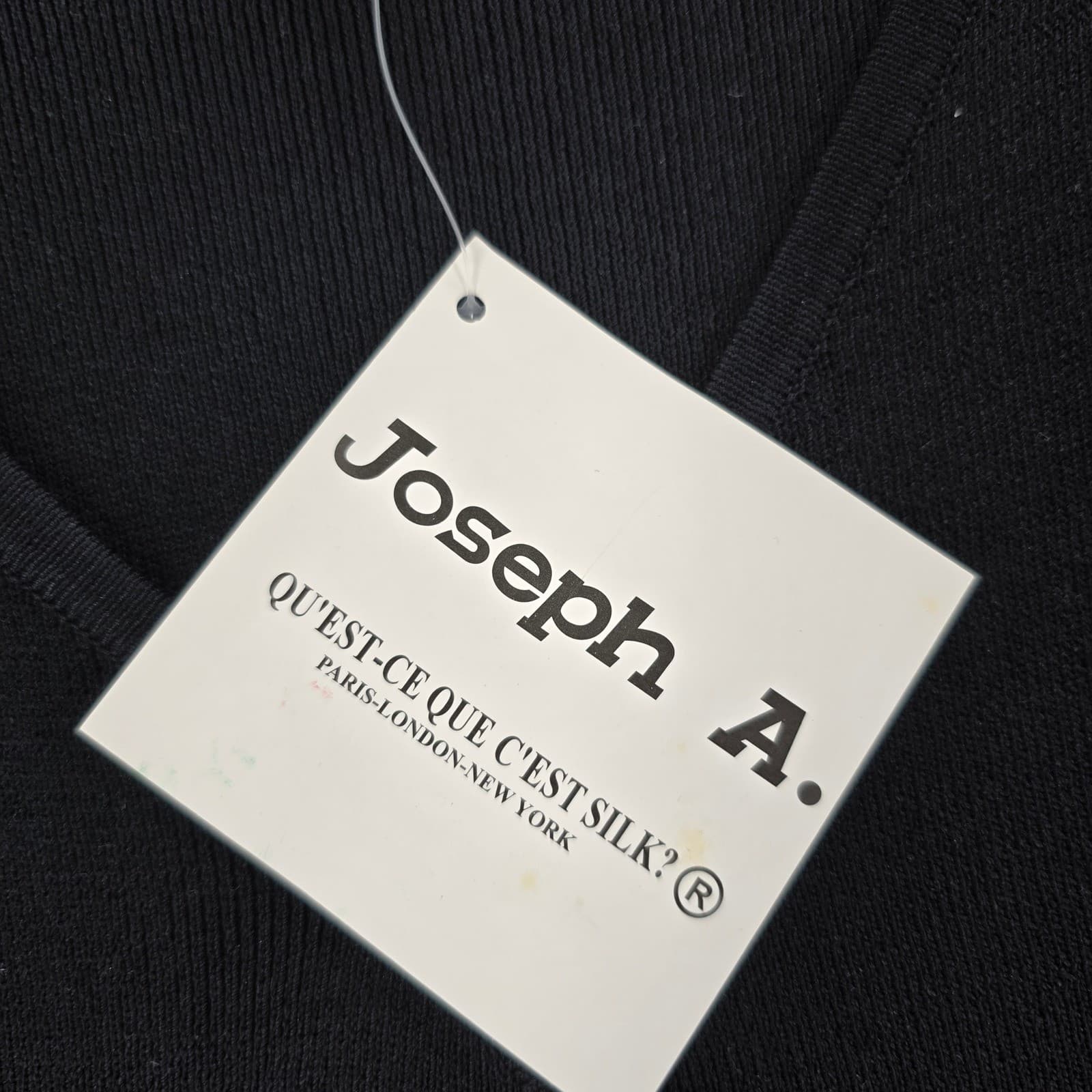 Joseph A. Sweater Womens M Top Black V-Neck Faux Wrap Buckle 33327M - Thumbnail 4