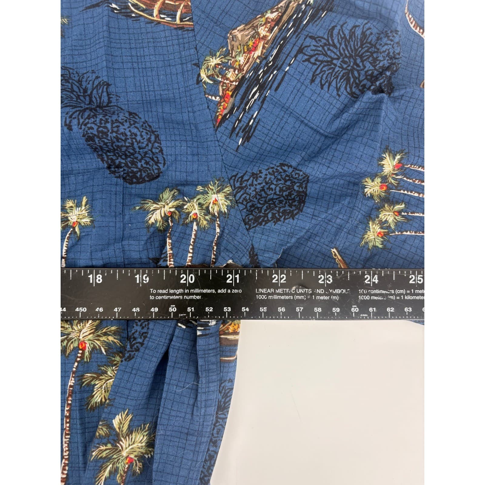 Boca Classics Men's Blue Tropical Island Pineapple Palm Tree Hawaiian Shirt Sz M - Thumbnail 4