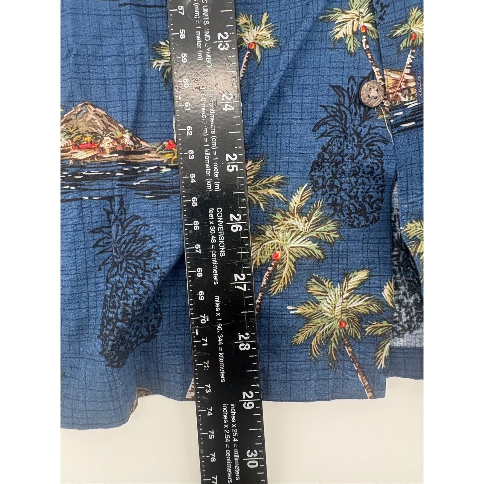 Boca Classics Men's Blue Tropical Island Pineapple Palm Tree Hawaiian Shirt Sz M - Thumbnail 5