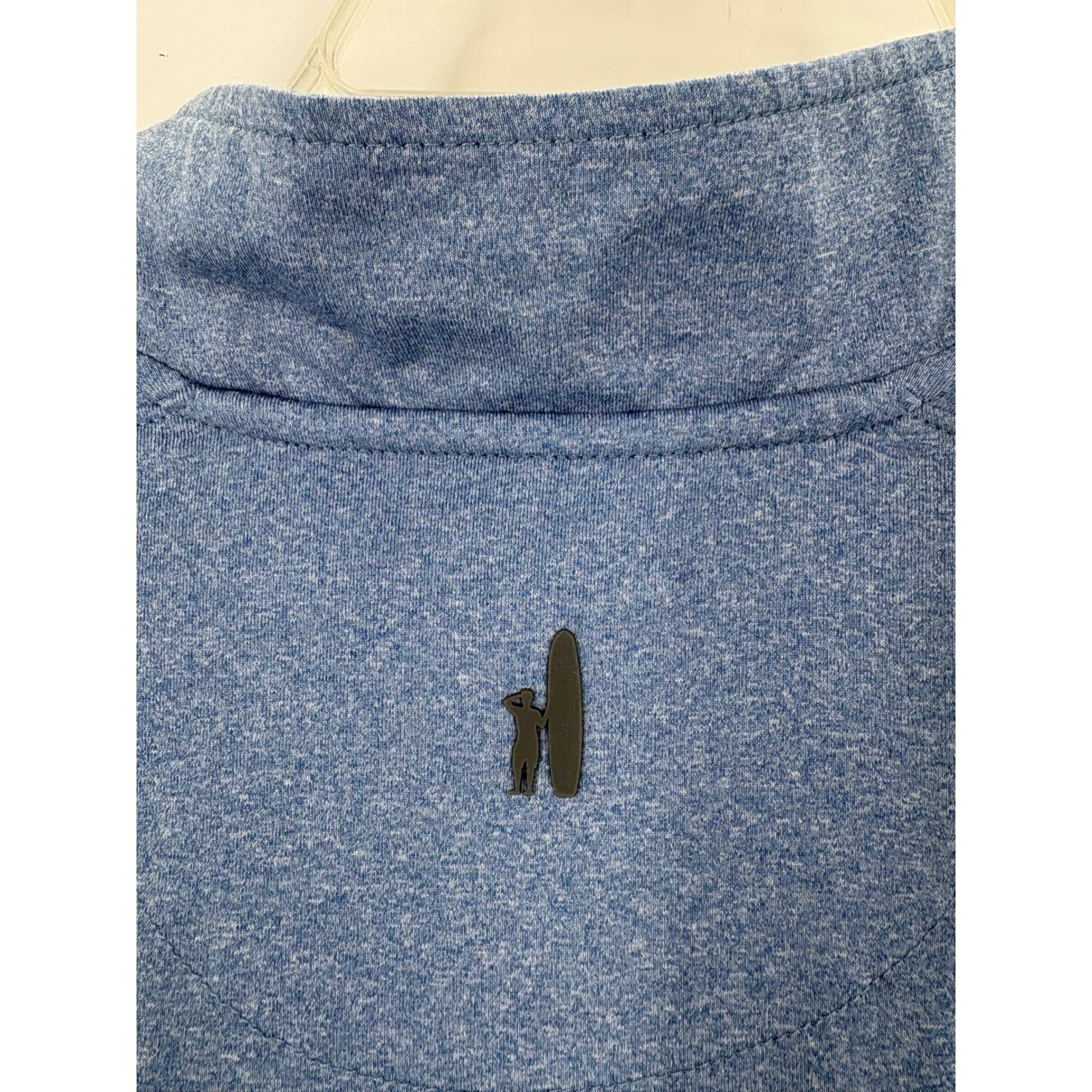 Johnnie O Mens Blue Heather 1/4 Zip Long Sleeve Pullover Top Size L - Thumbnail 4