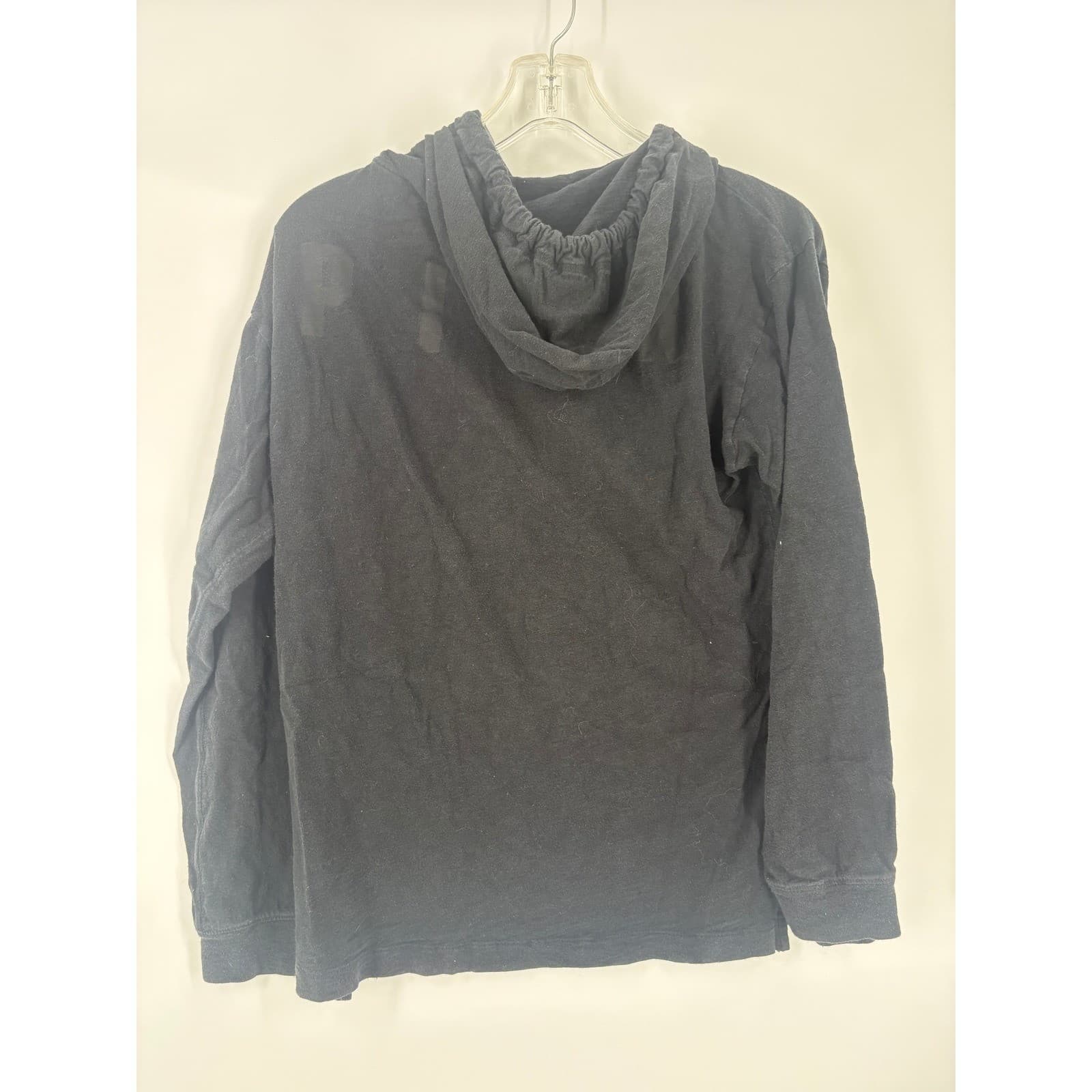 PINK Victoria's Secret Black Long Sleeve Hoodie Top Size Small - Thumbnail 2