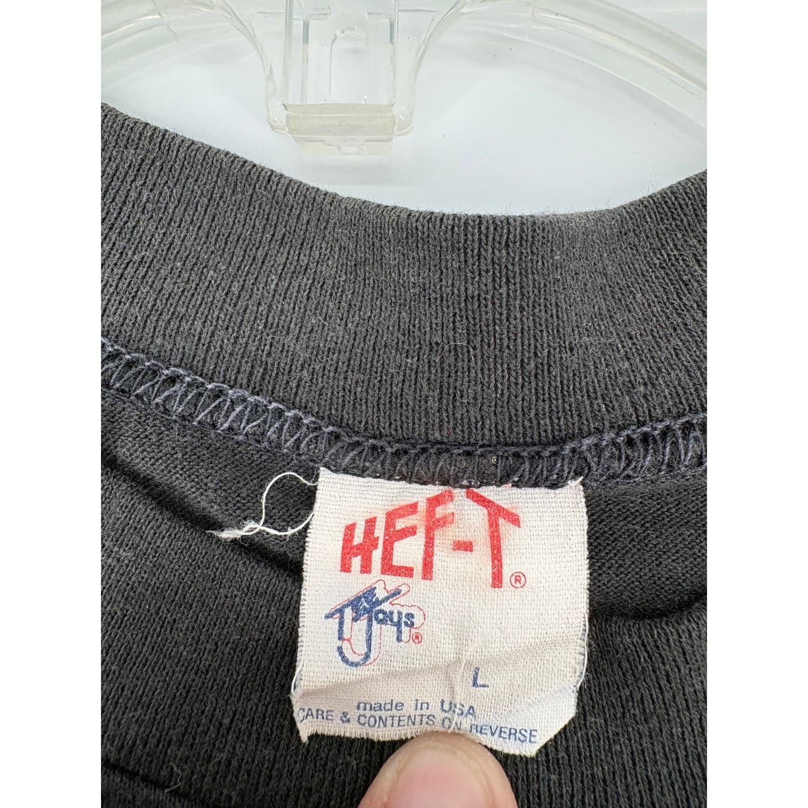 HEF-T JAYS Carolina Script Long Sleeve T Shirt Black Graphic Tee - Thumbnail 4