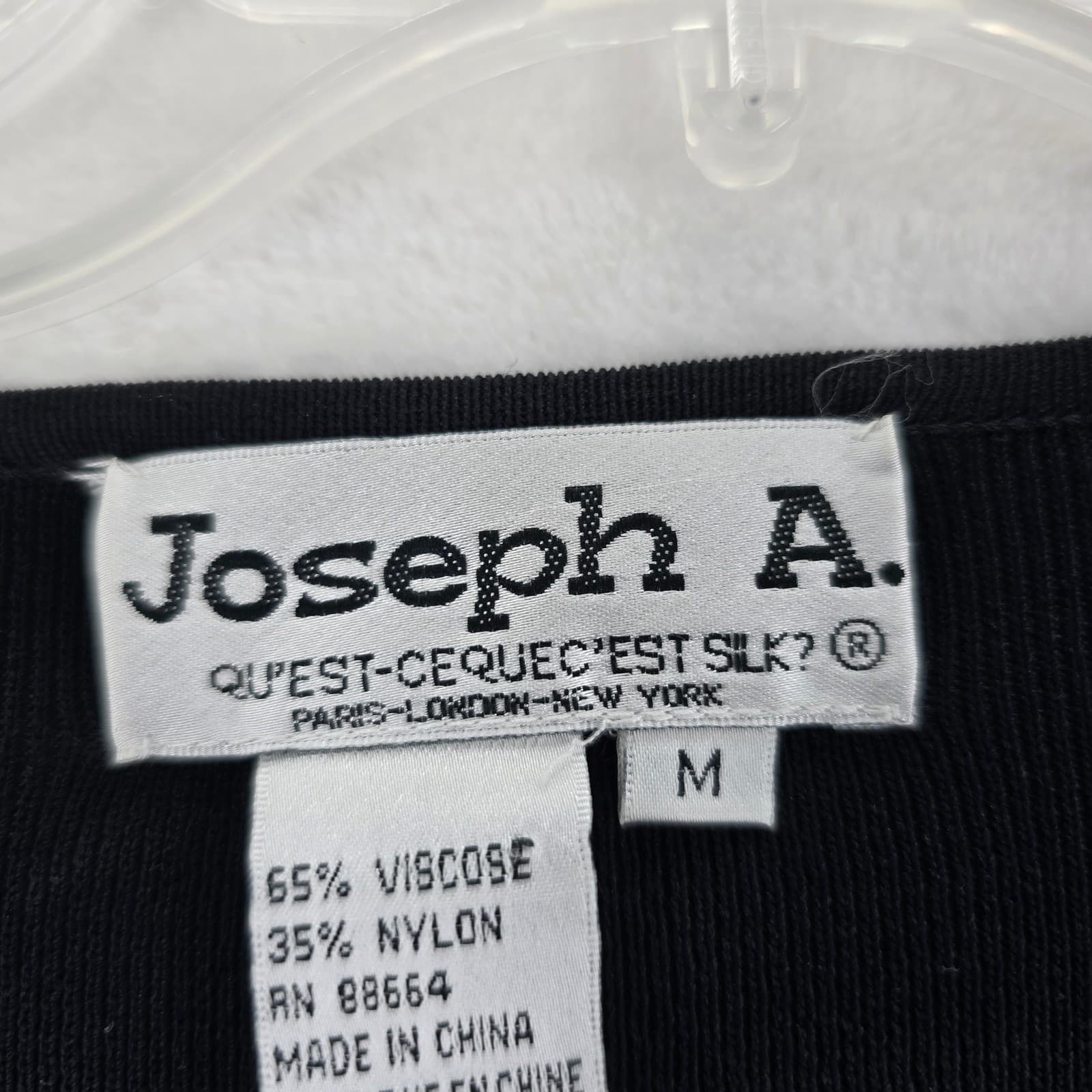 Joseph A. Sweater Womens M Top Black V-Neck Faux Wrap Buckle 33327M - Thumbnail 2