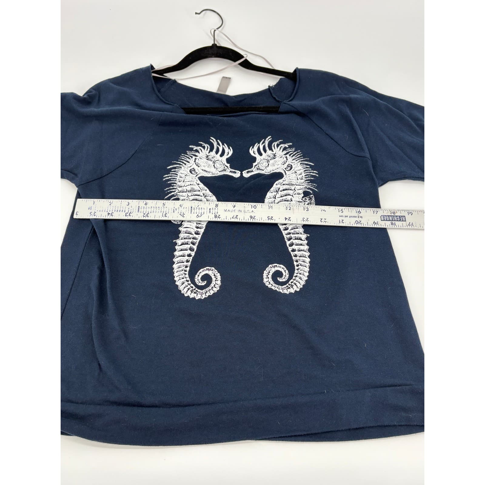 Next Level Apparel Seahorse Graphic Navy Blue Pullover shirt * - Thumbnail 5