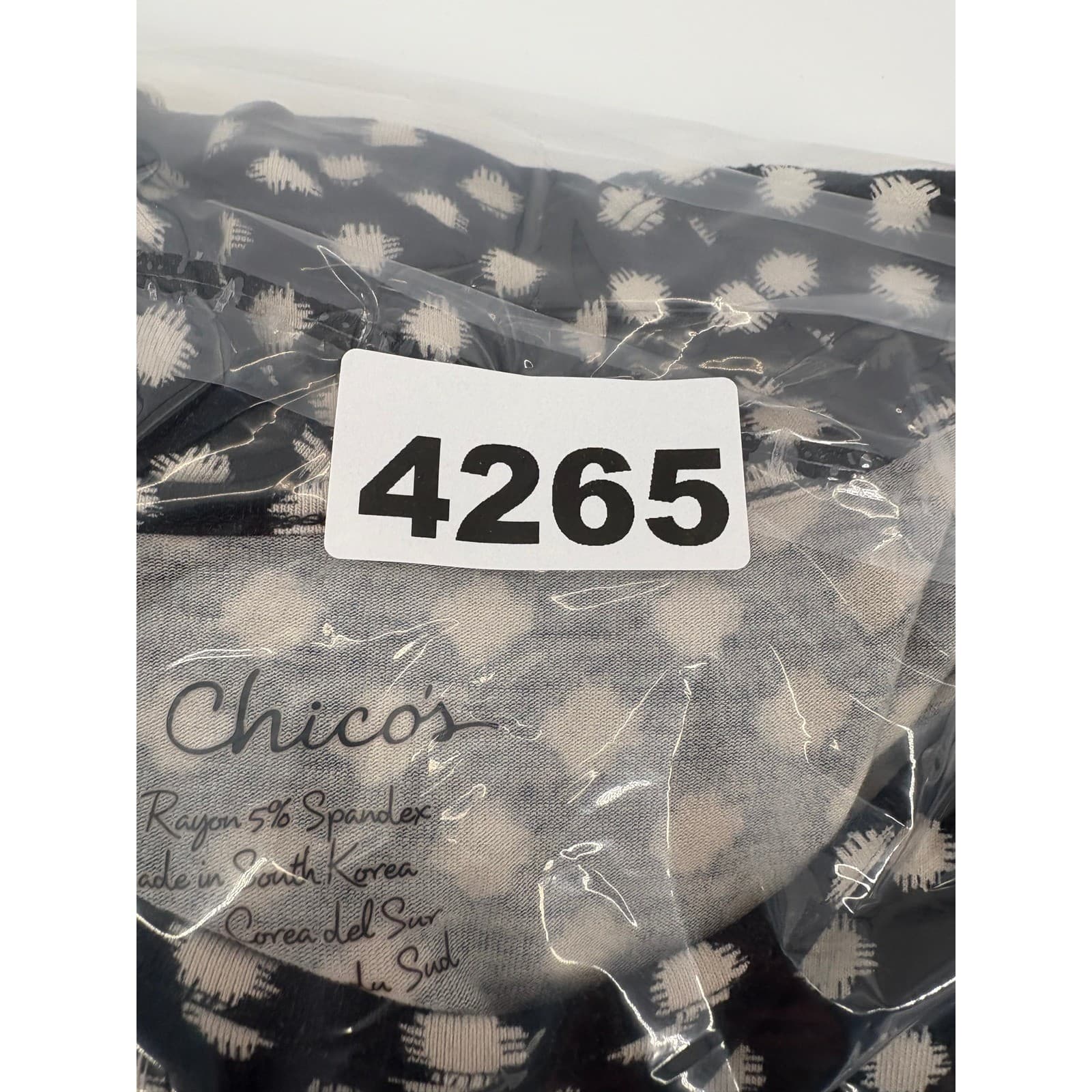 Chicos Women's Black & White Diamond Print Long Sleeve Top, Size 2, Casual * - Thumbnail 6