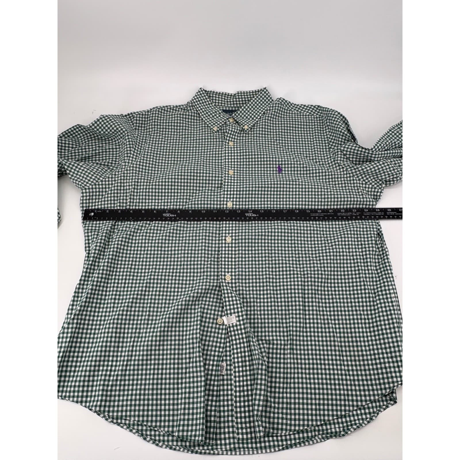 Ralph Lauren Gingham Button Down Shirt XXL Green Mens - Thumbnail 4