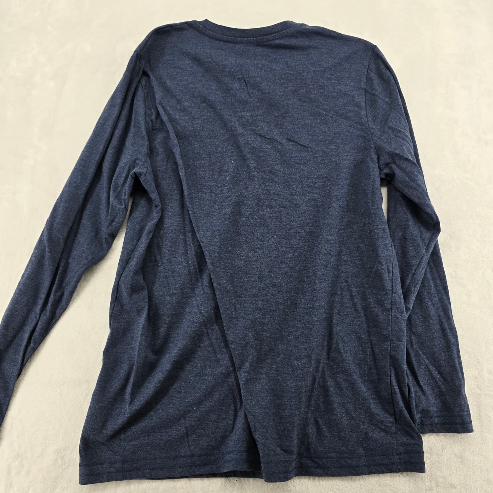 Levi's Henley Mens M Shirt Navy Blue Heather Long Sleeve Three Button - Thumbnail 6