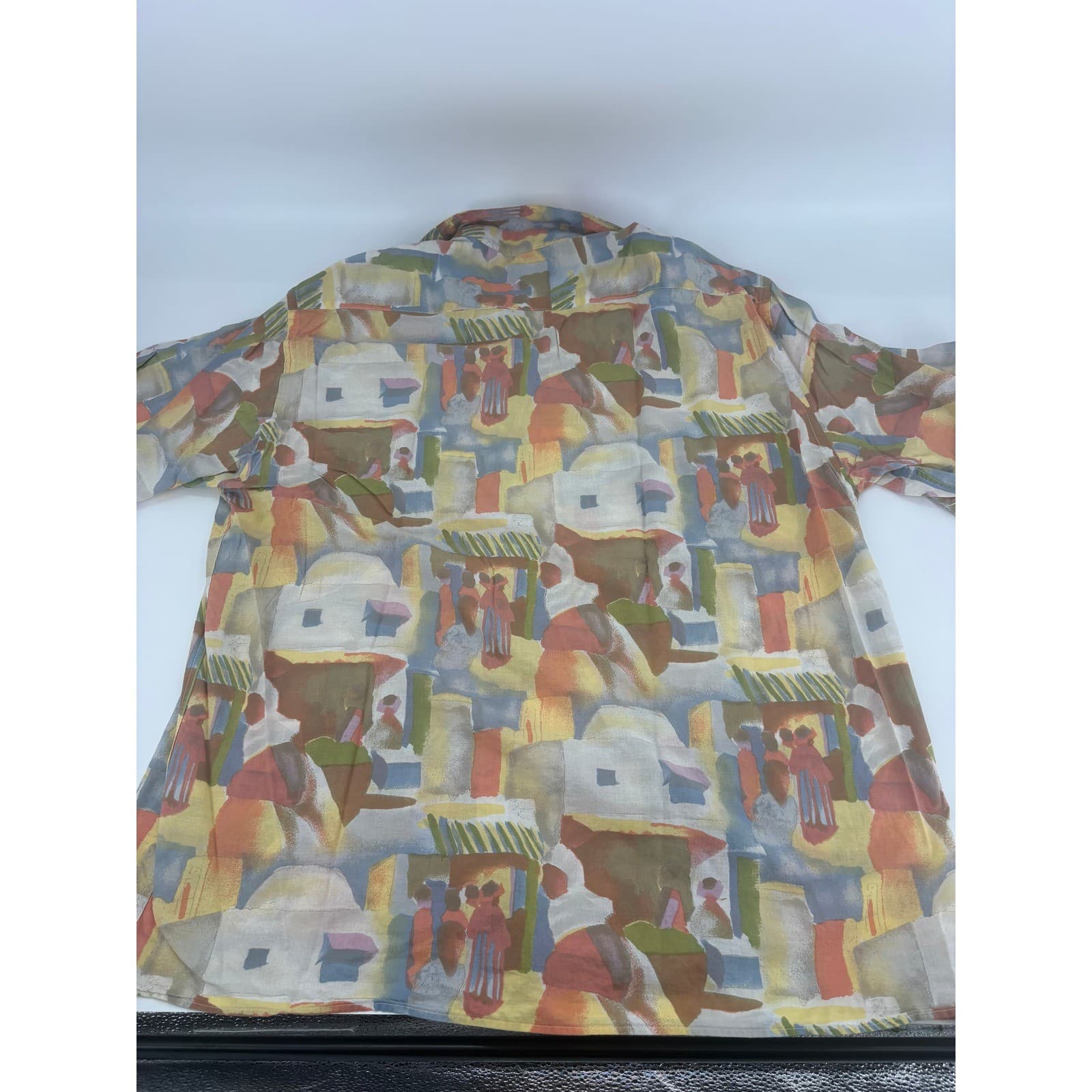 Riscatio Portofino Made in Italy XL Button Up Abstract Print Shirt - Thumbnail 6