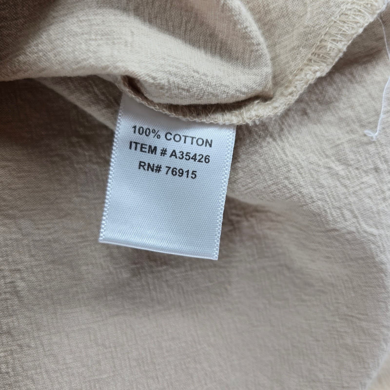 Appleseed's Button Down Womens PXL Shirt Tan Cotton Short Sleeve - Thumbnail 3