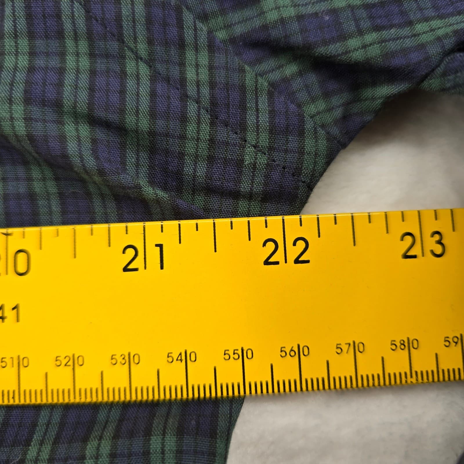 Unbranded Button Down Mens L Button Down Green Navy Blue Plaid Long Sleeve 6835 - Thumbnail 3