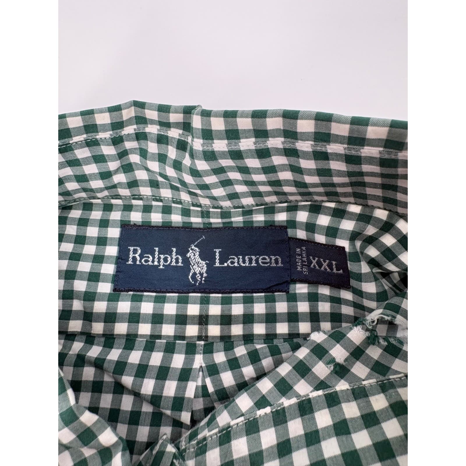 Ralph Lauren Gingham Button Down Shirt XXL Green Mens - Thumbnail 2