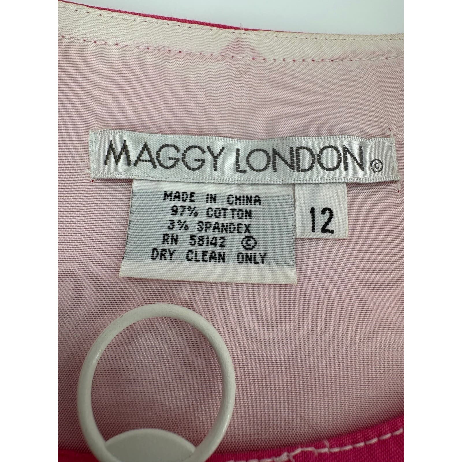 Maggy London Pink Zip Front Blazer Jacket Size 12 Cotton Blend Career - Thumbnail 3