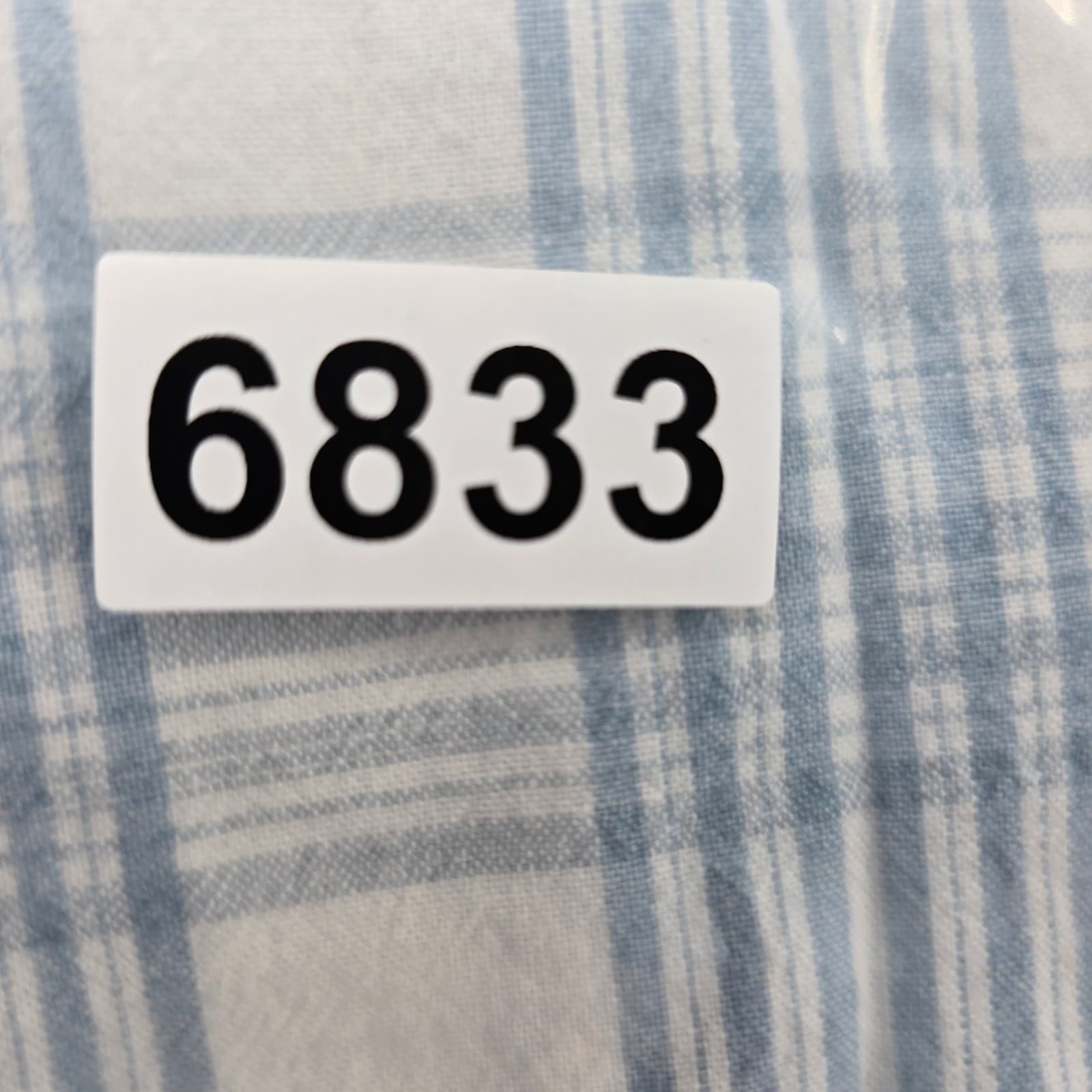 Double Exposure Shirt Mens L Button Down Blue White Plaid Cotton Long Sleeve - Thumbnail 8